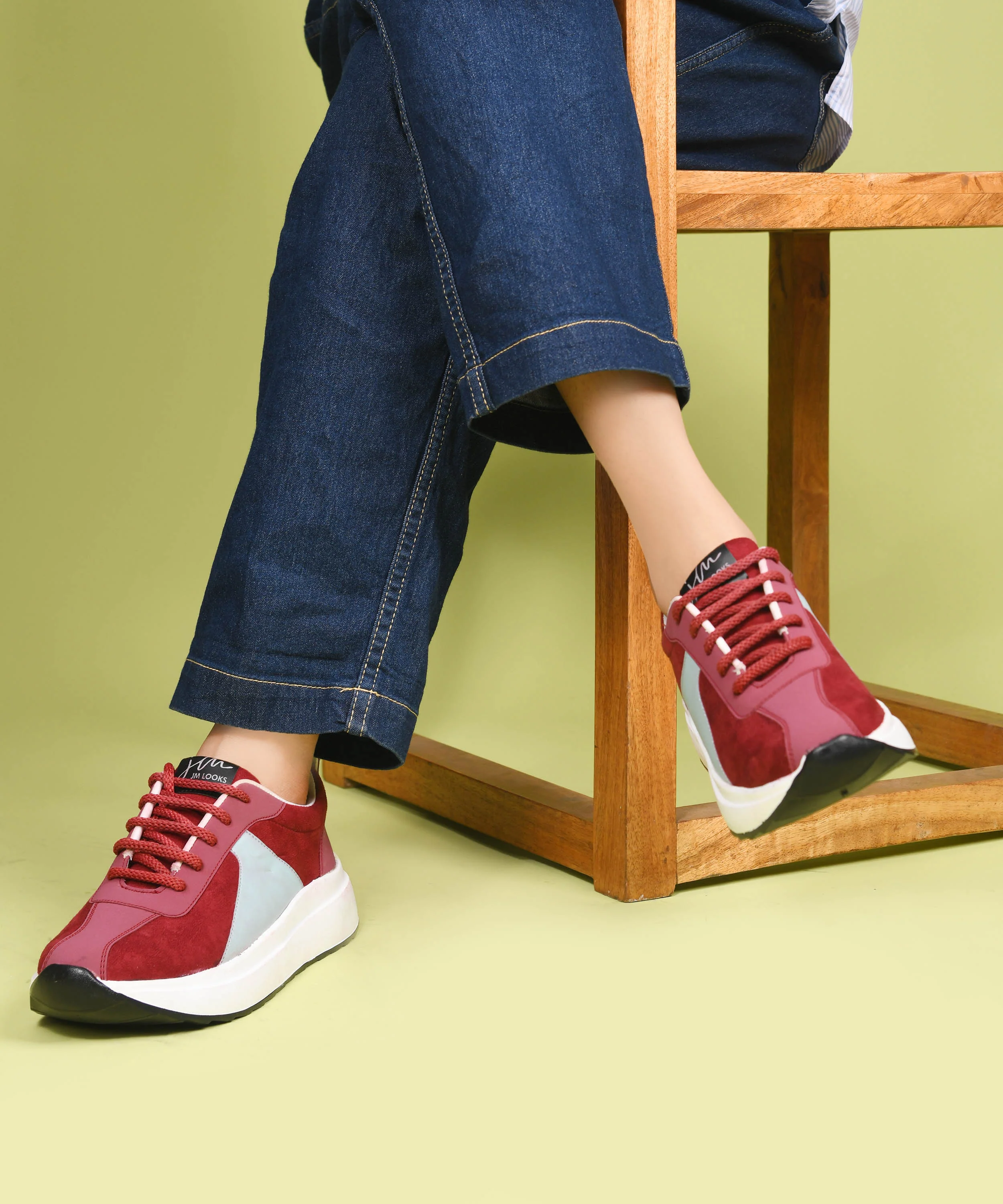 Chunky Lace-Up Sneakers with Cushioned Sole - Image 5