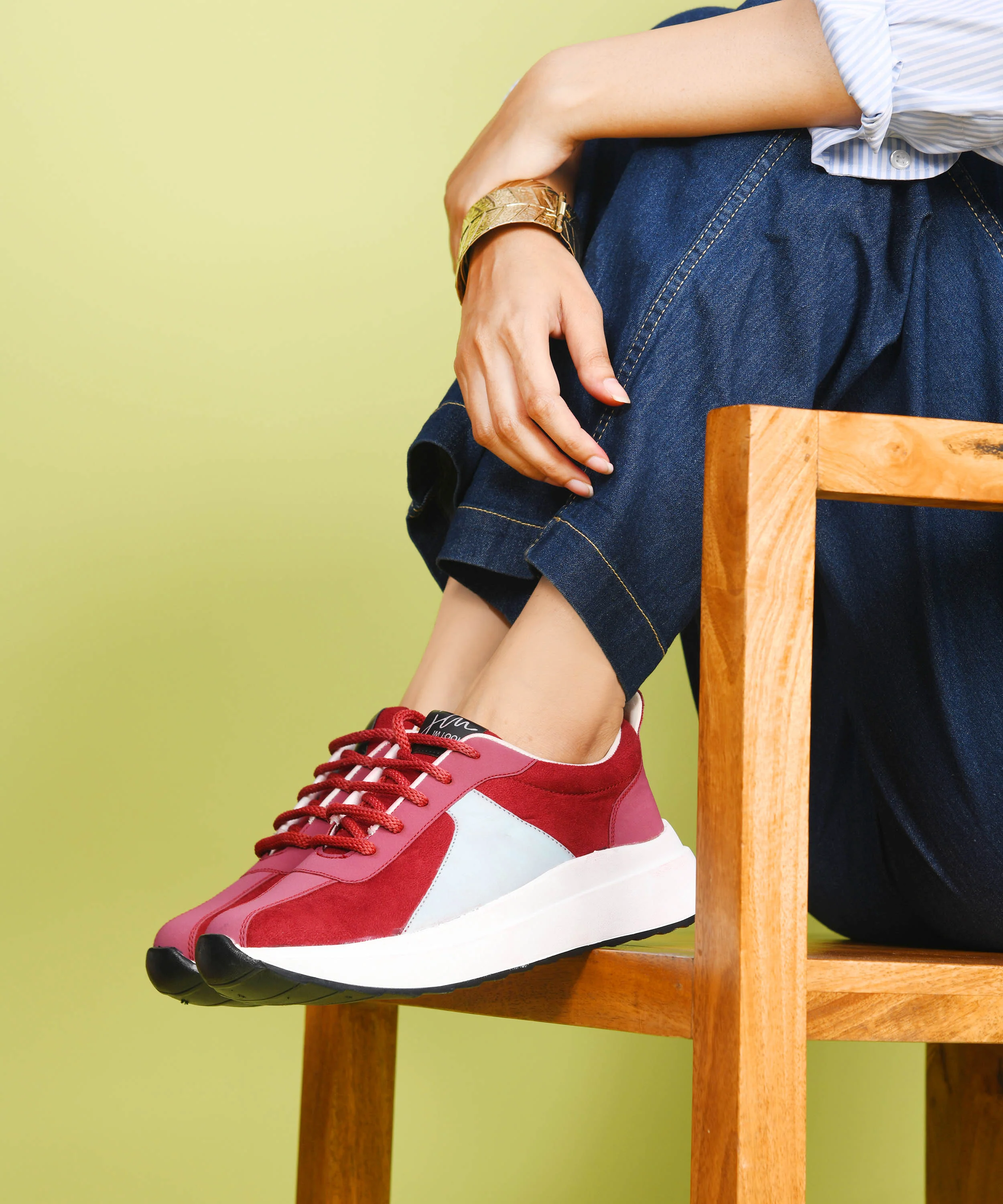 Chunky Lace-Up Sneakers with Cushioned Sole - Image 6