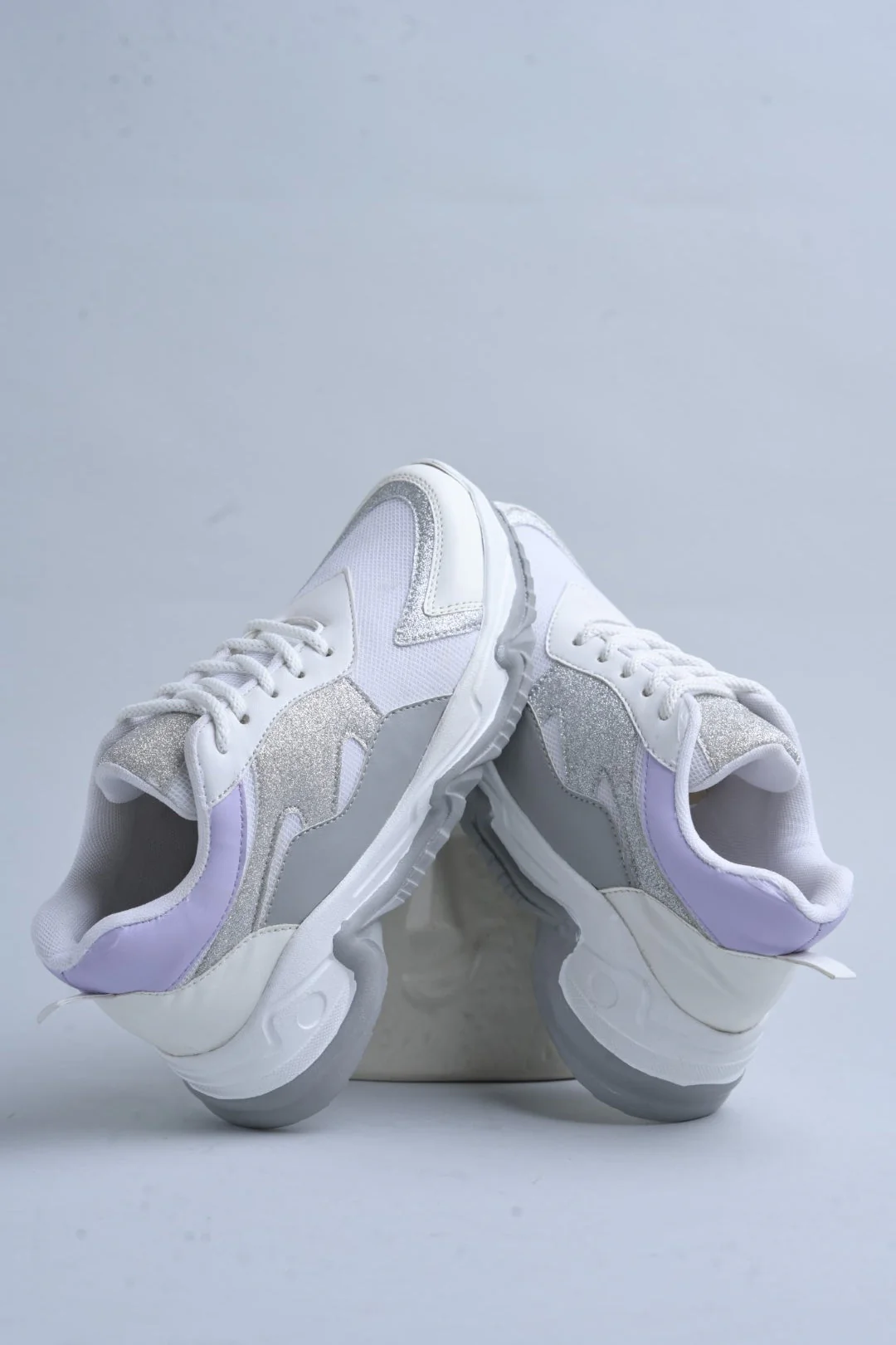 Jm Looks Glitter Panel Chunky Sole Sneakers - Image 9