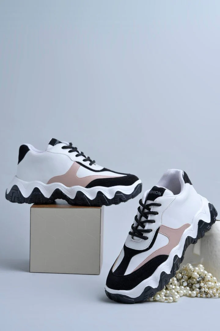 Jm Looks Stylish Wavy Sole Sneakers for Women & Girls - Image 9