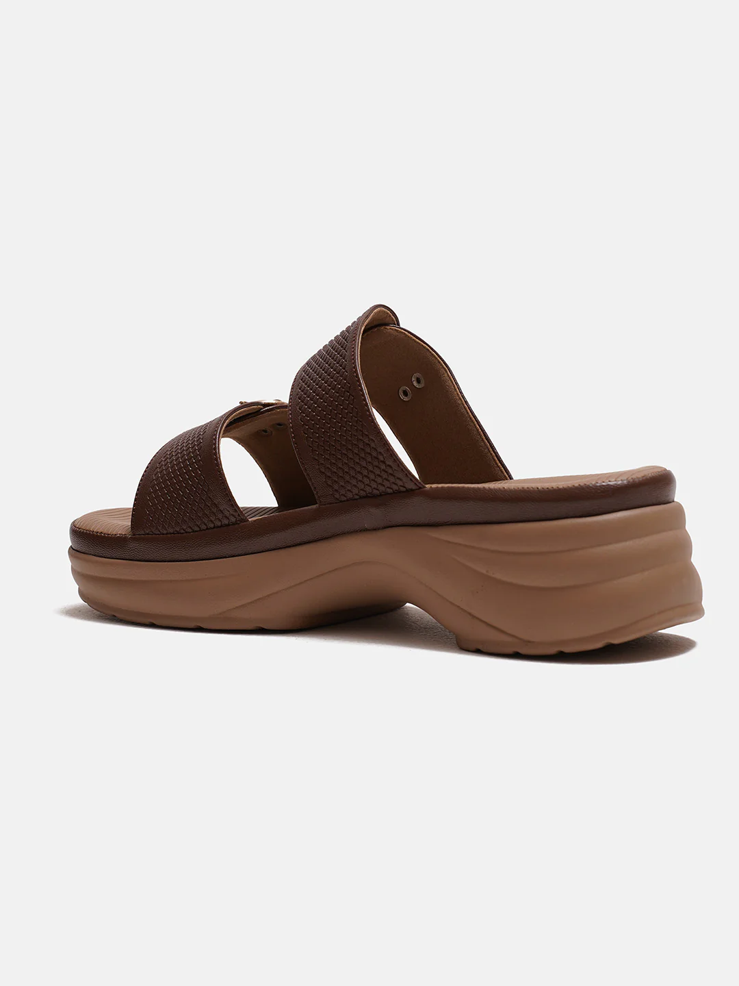 Chunky Sole Buckled Slide Sandals with Cushioned Footbed - Image 21