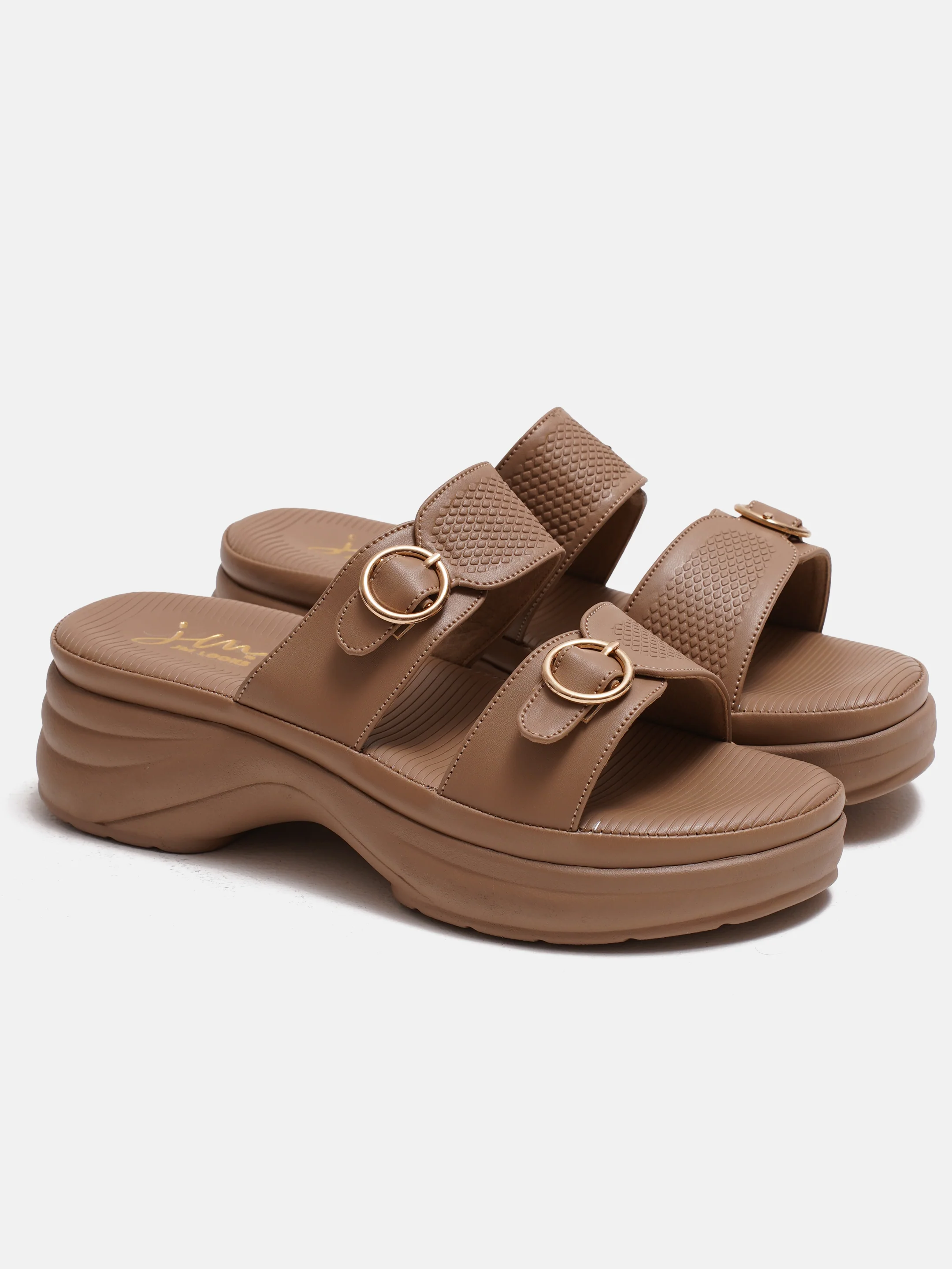 Chunky Sole Buckled Slide Sandals with Cushioned Footbed - Image 6