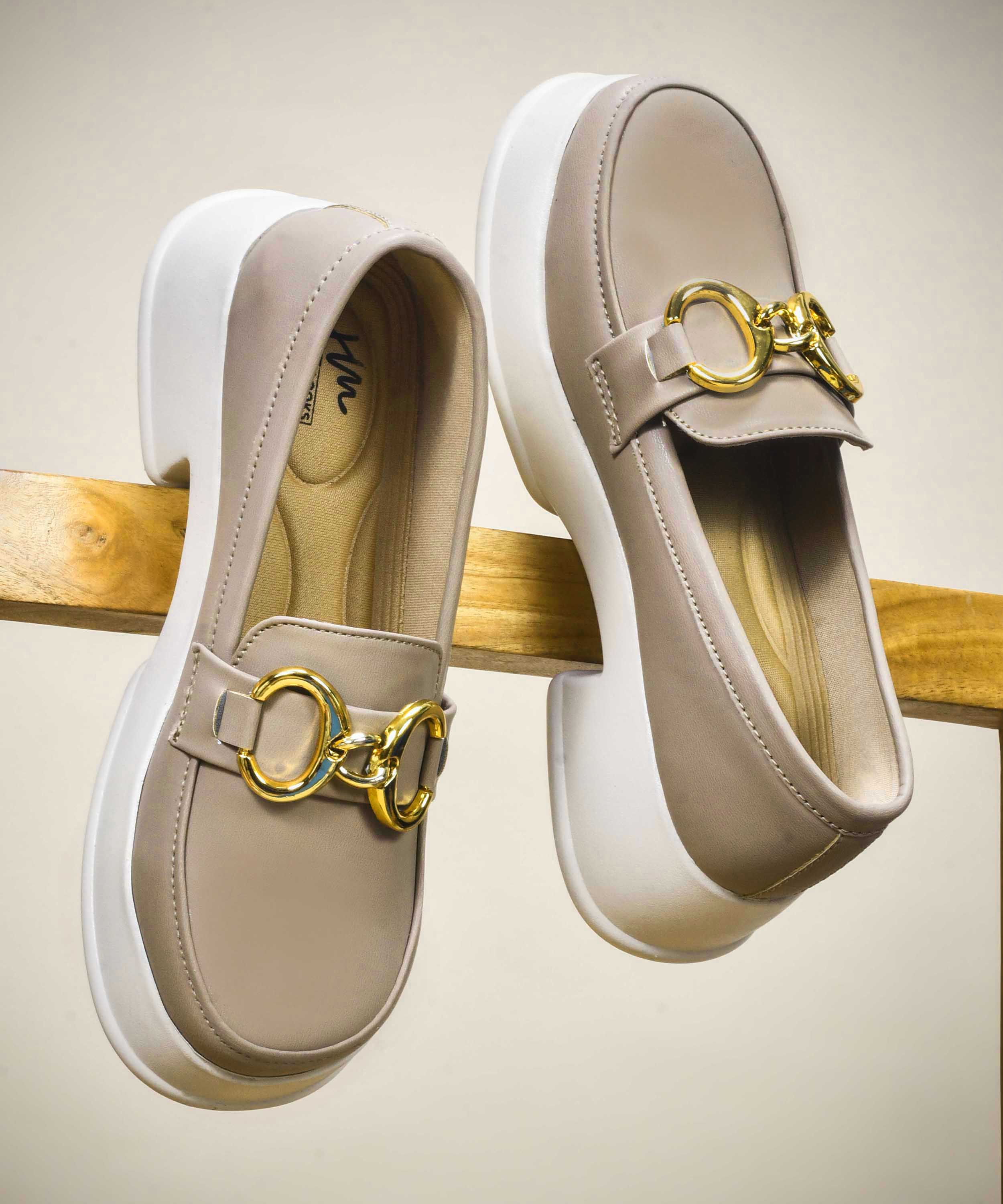 Chunky Sole Loafers with Gold Hardware - Image 11