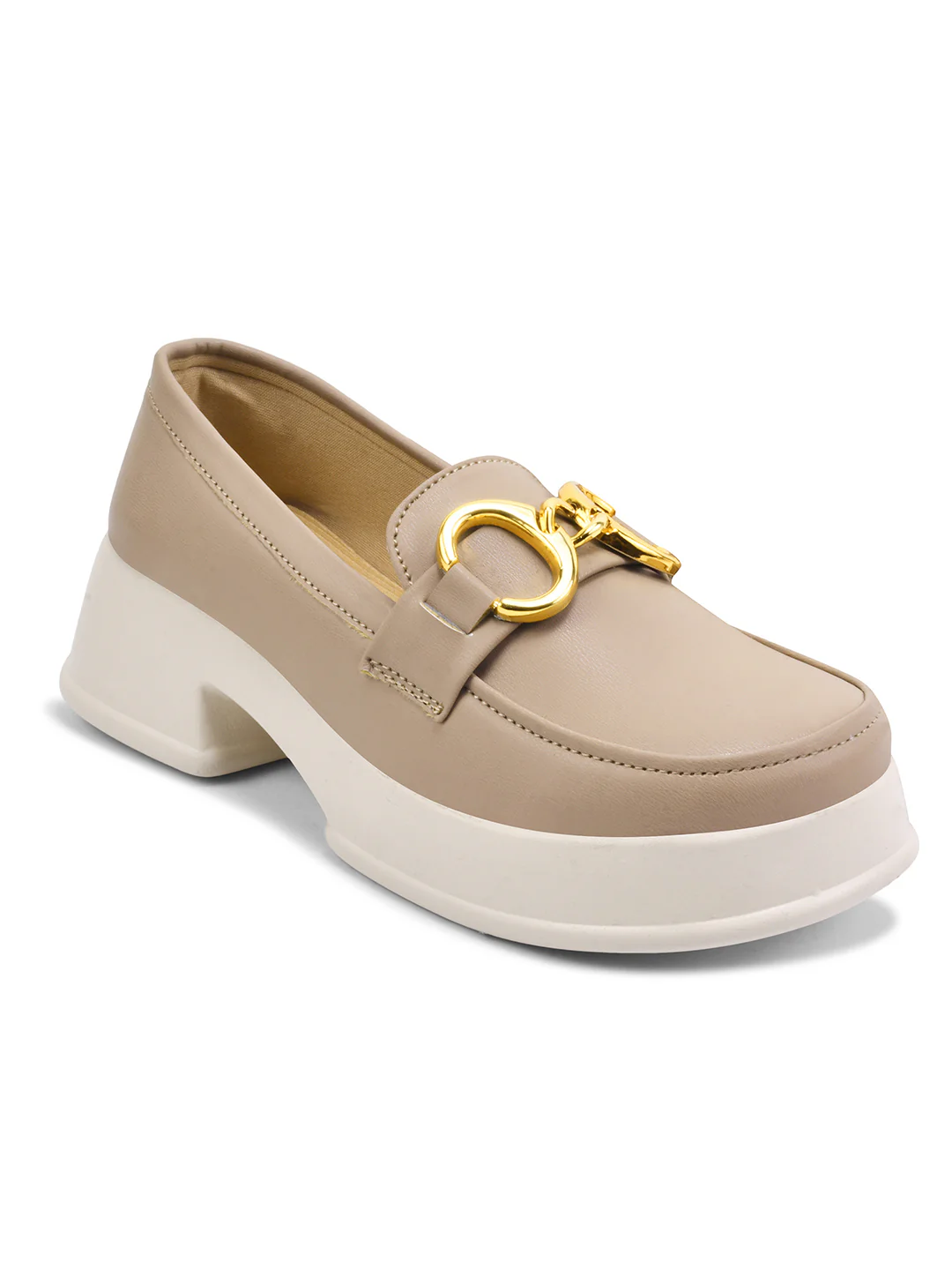 Chunky Sole Loafers with Gold Hardware - Image 13