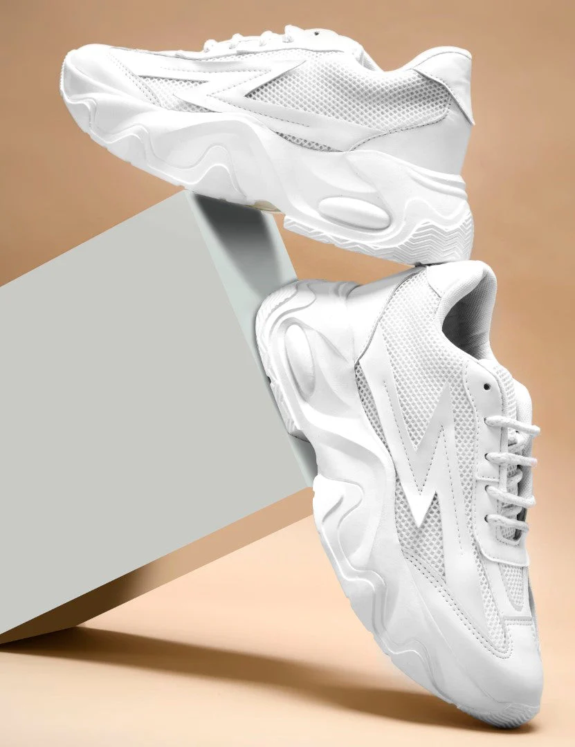 Chunky sole mesh sneakers with bold design - Image 14