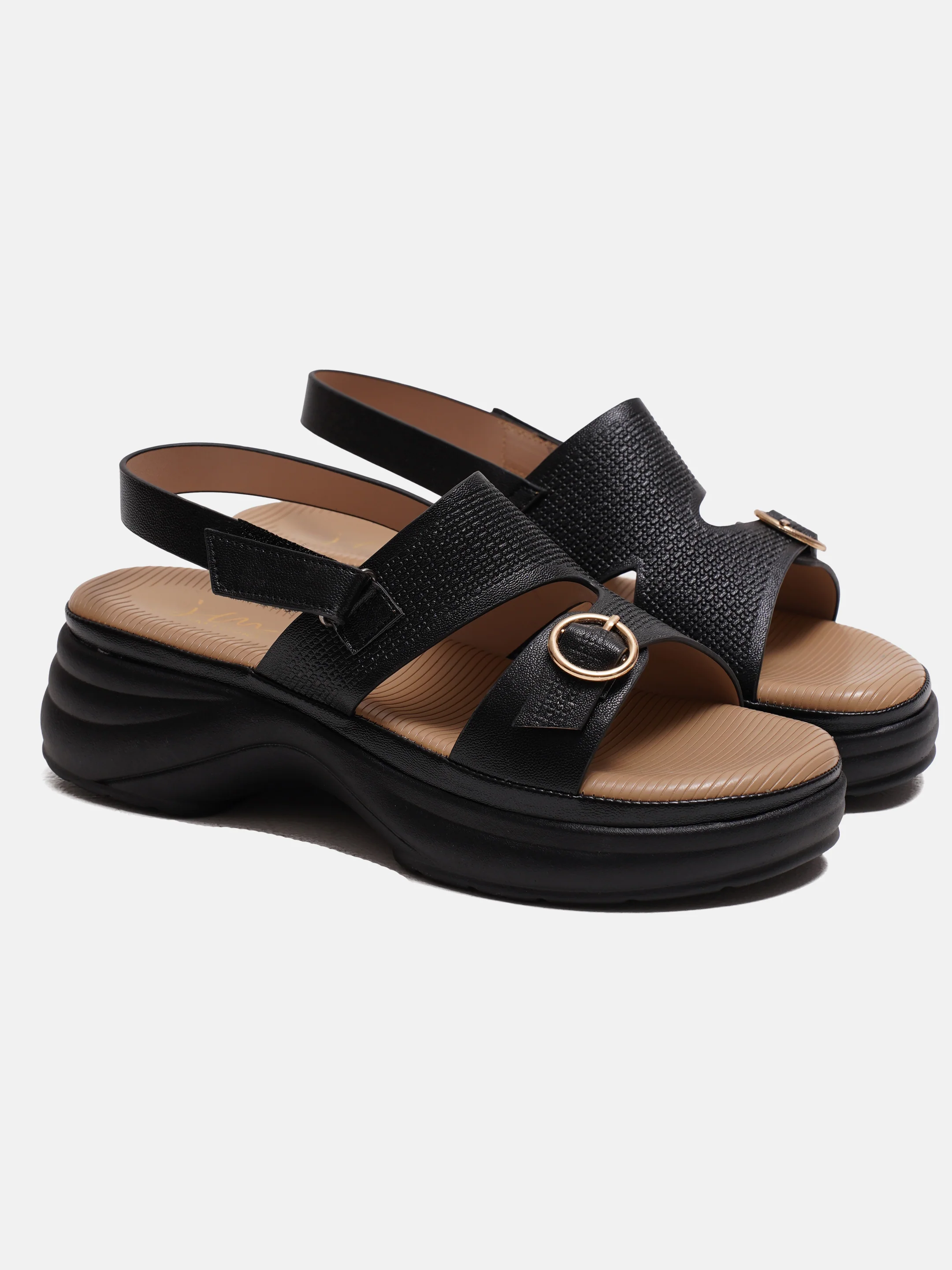 Chunky Sole Slingback Sandals with Adjustable Buckle - Image 14