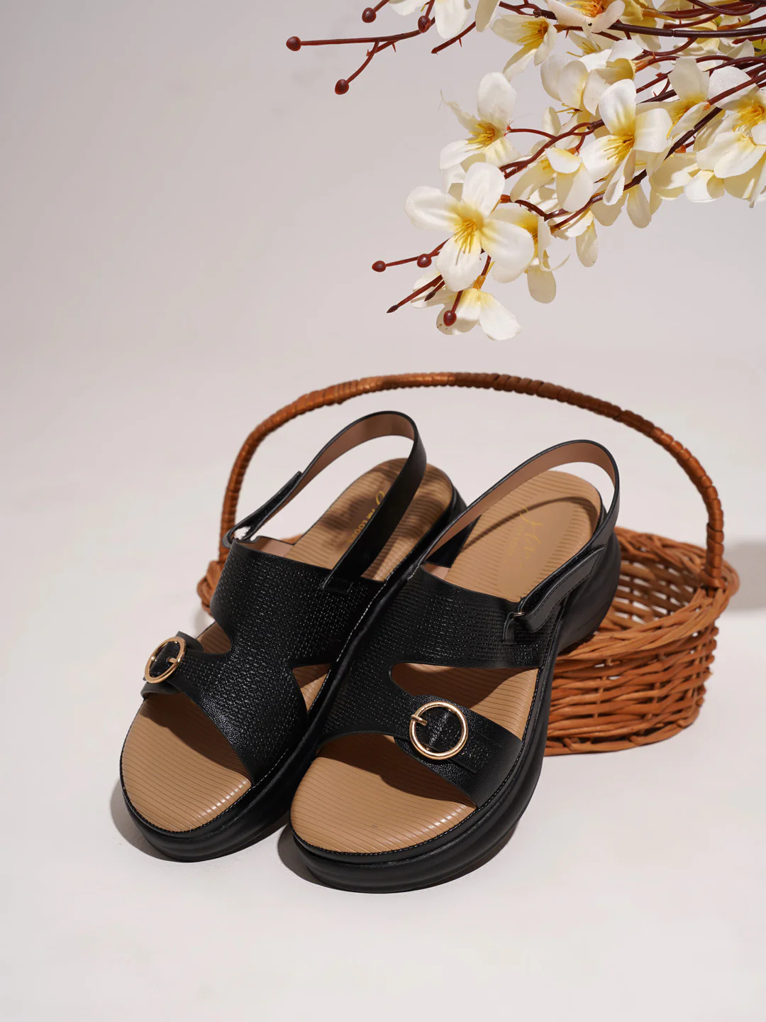 Chunky Sole Slingback Sandals with Adjustable Buckle - Image 16