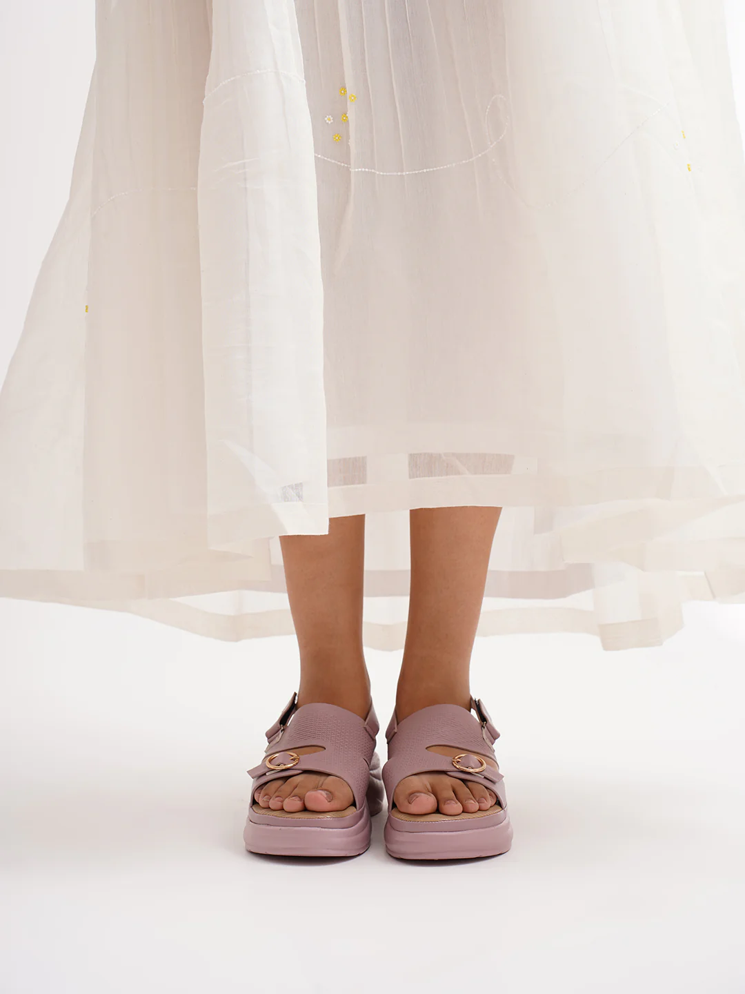 Chunky Sole Slingback Sandals with Adjustable Buckle - Image 22