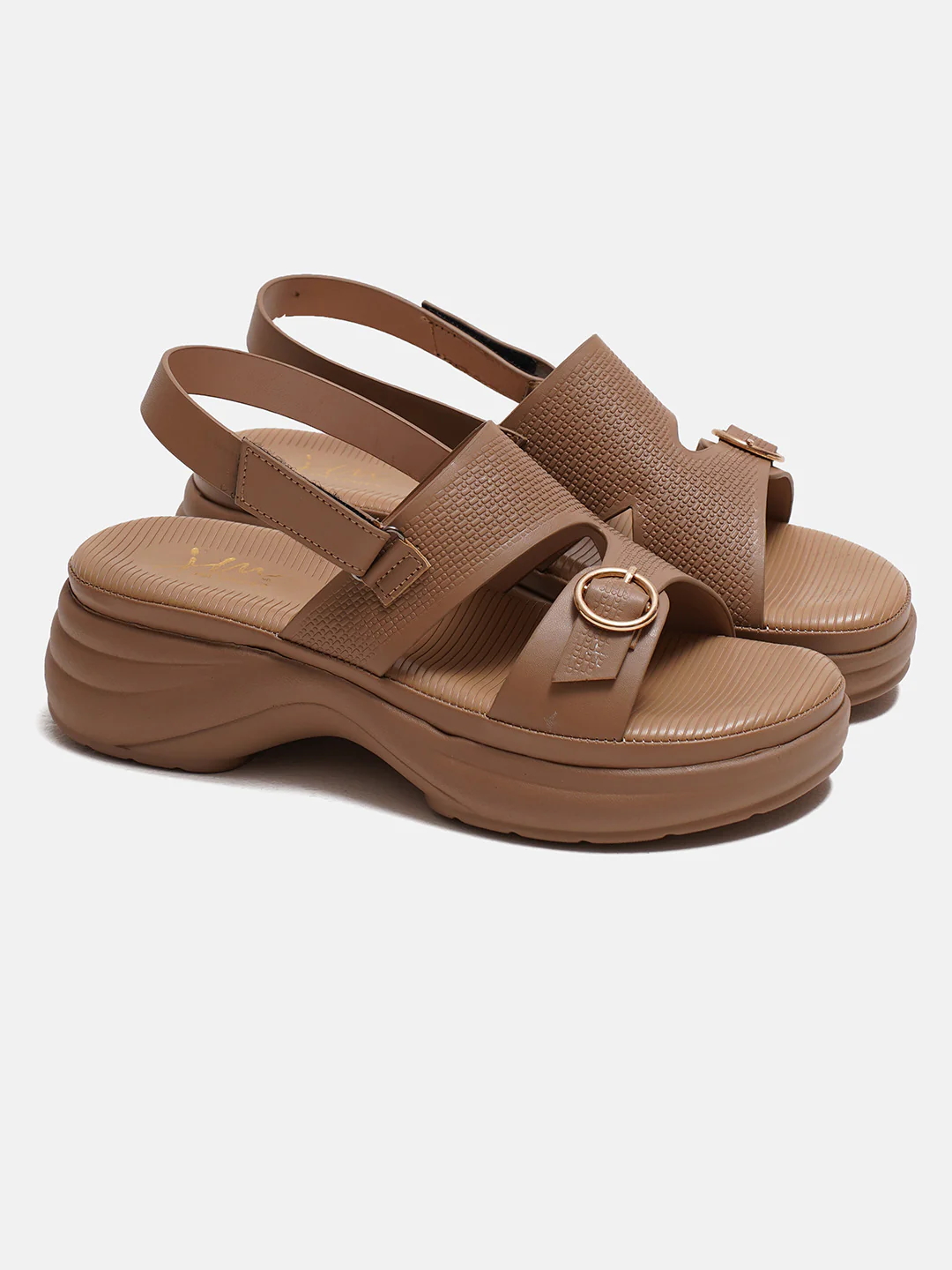 Chunky Sole Slingback Sandals with Adjustable Buckle - Image 4