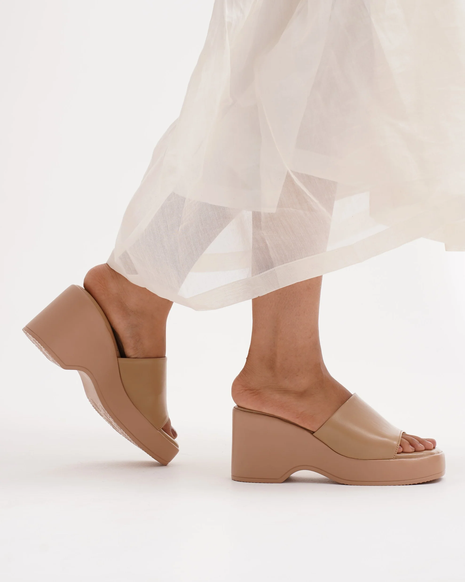 Chunky Sole Slip-On Platform Sandals