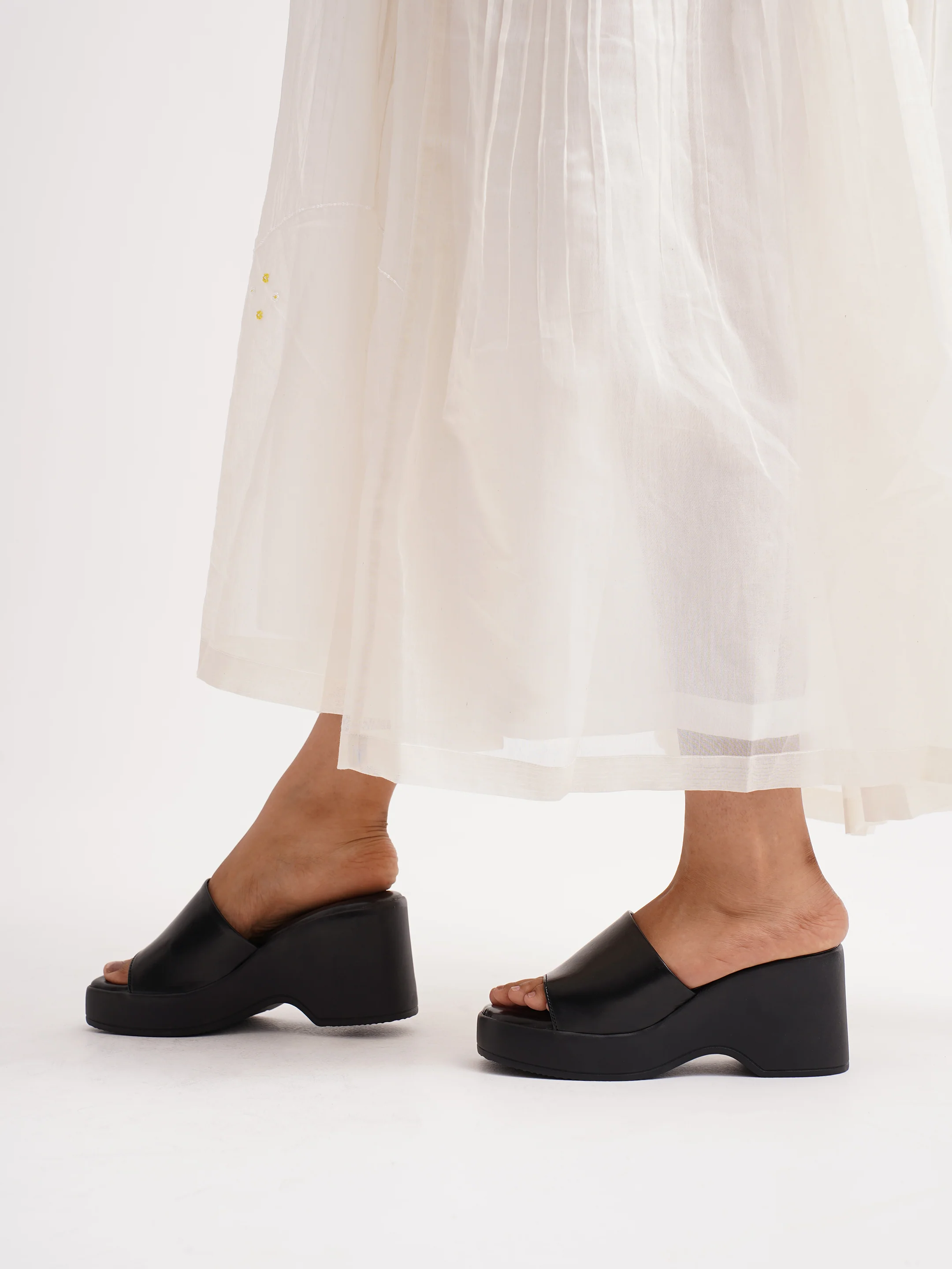 Chunky Sole Slip-On Platform Sandals - Image 13