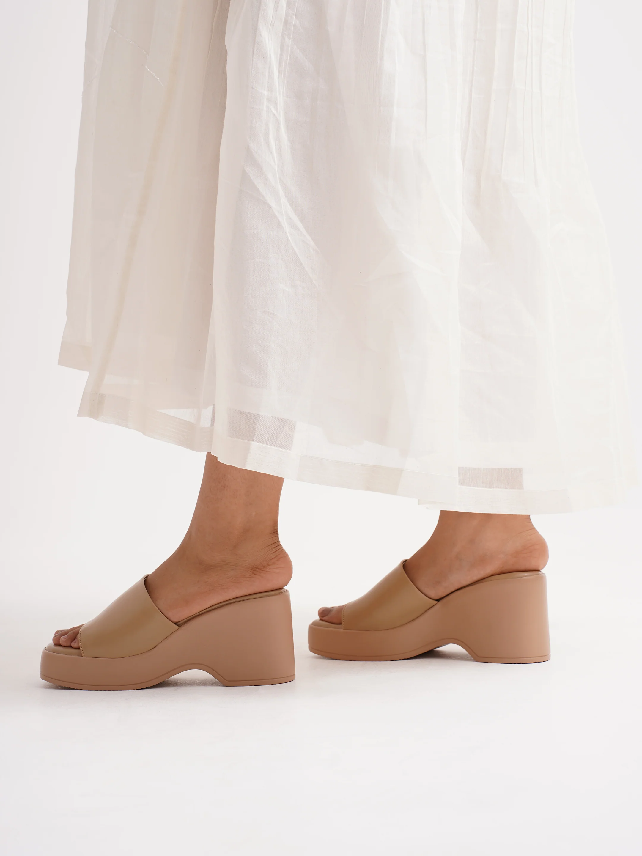 Chunky Sole Slip-On Platform Sandals - Image 3