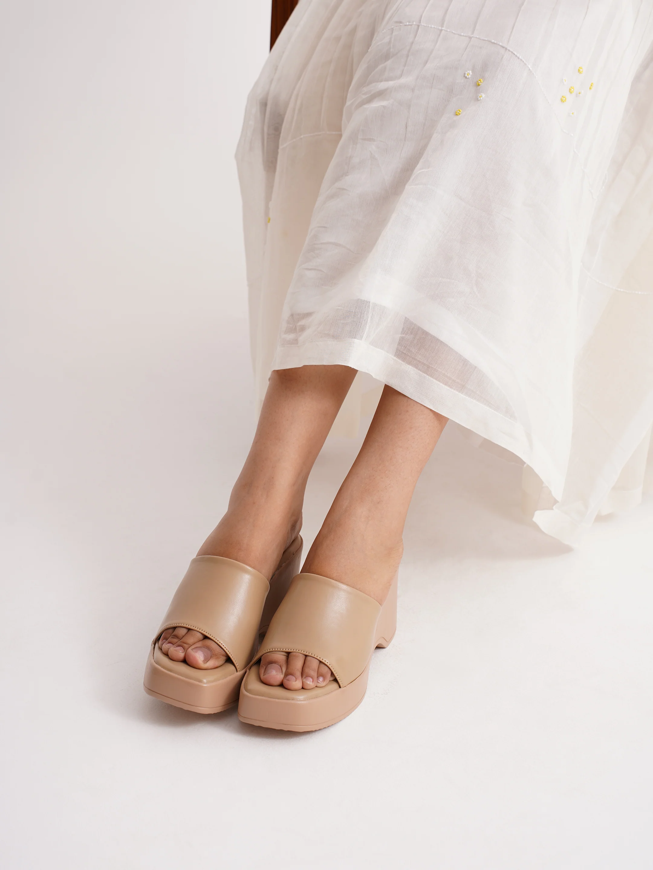 Chunky Sole Slip-On Platform Sandals - Image 5