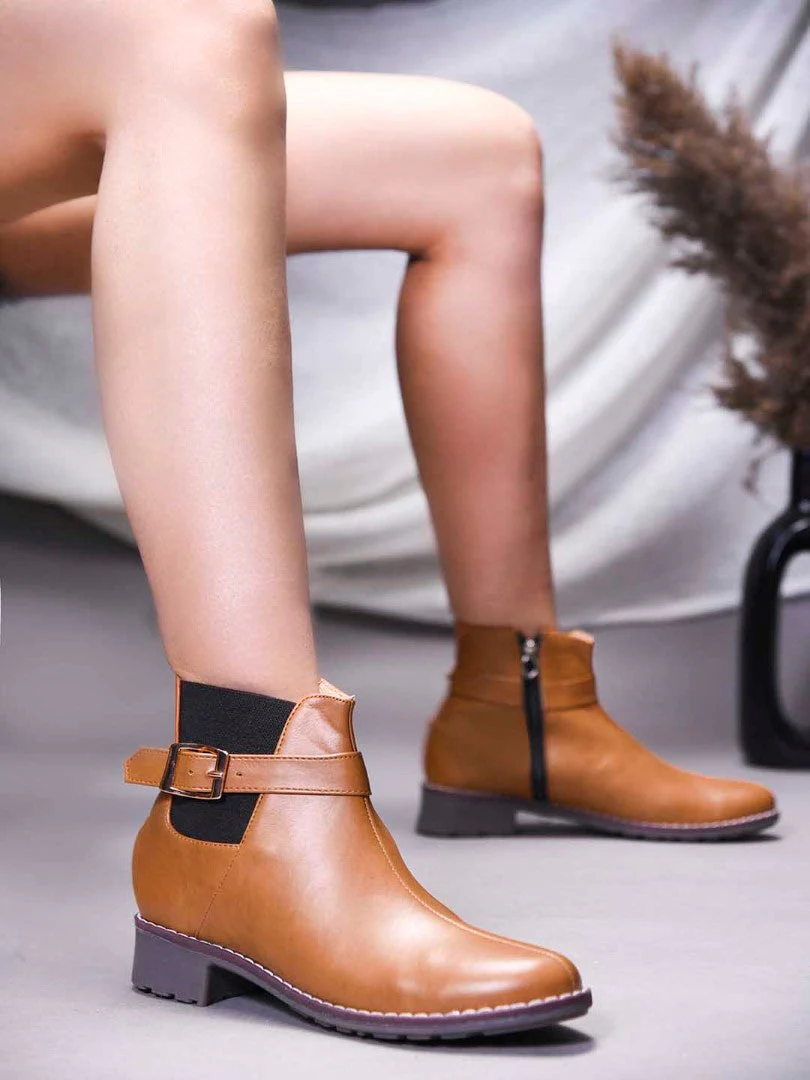 JM Looks Women's Buckle Detail Ankle Boots - Image 14