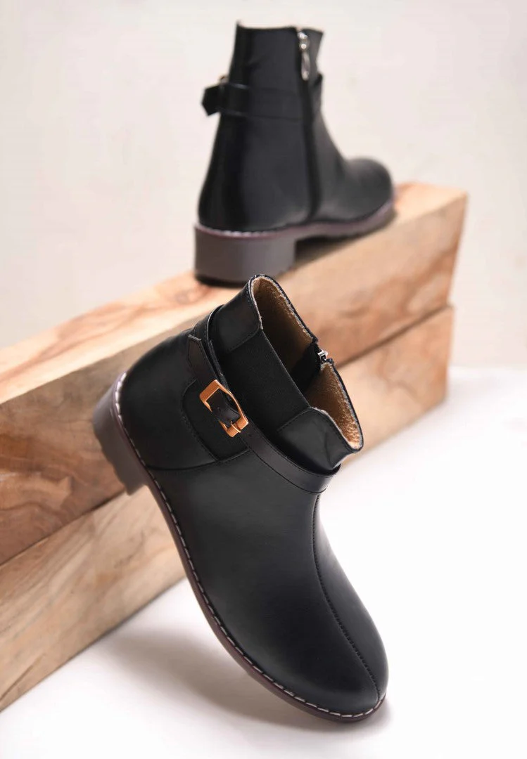 JM Looks Women's Buckle Detail Ankle Boots - Image 2