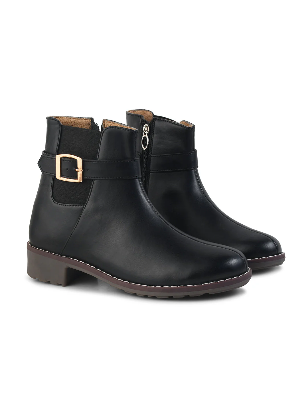 JM Looks Women's Buckle Detail Ankle Boots - Image 3
