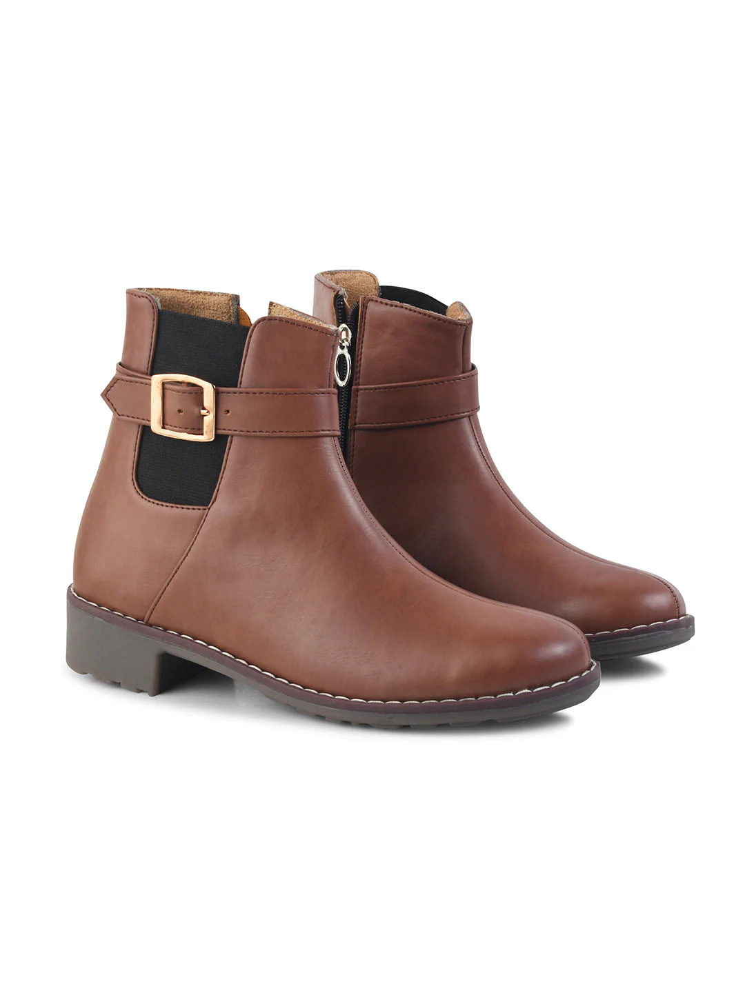JM Looks Women's Buckle Detail Ankle Boots - Image 9