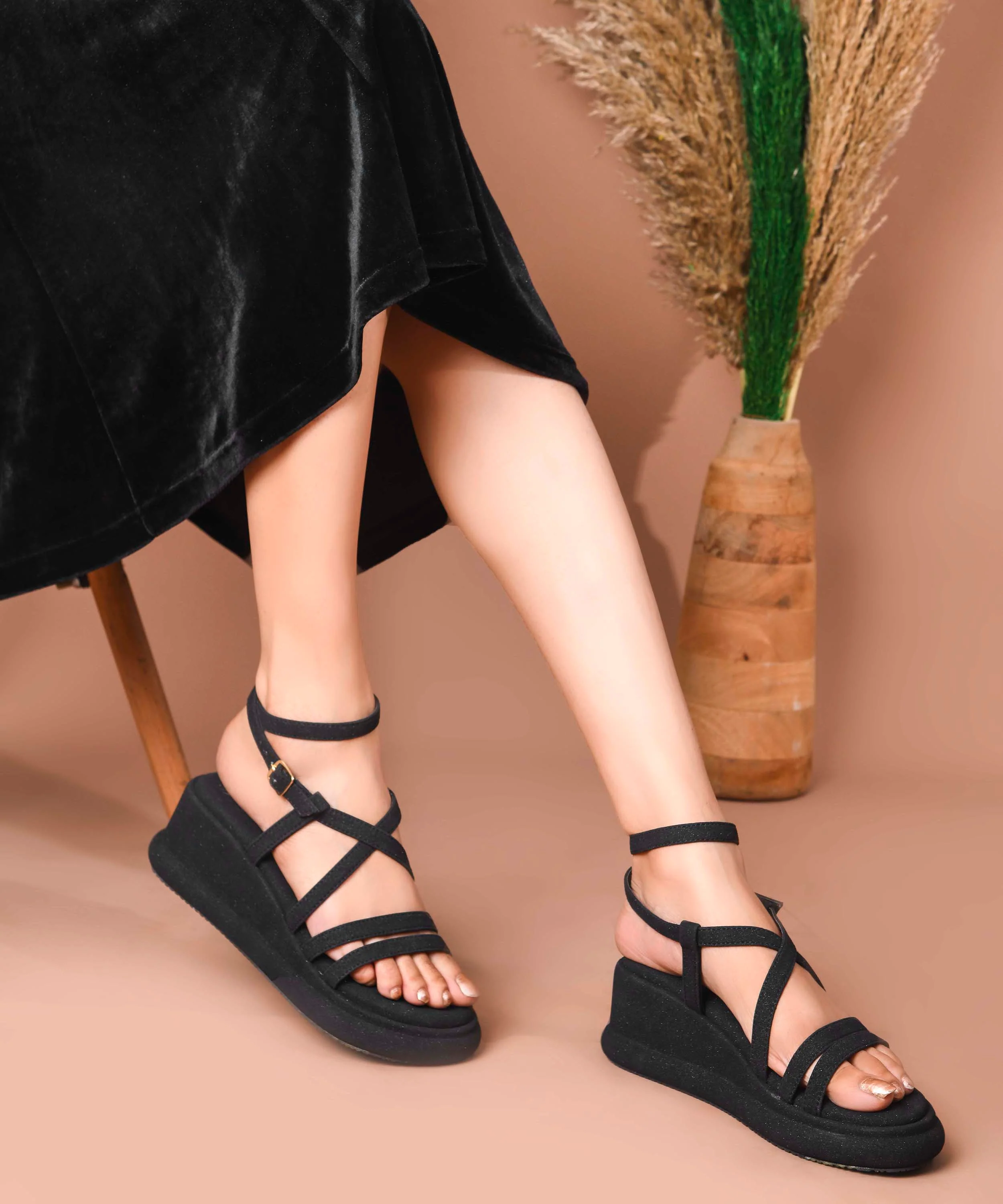 JM Looks Classic Comfort Platform Sandals