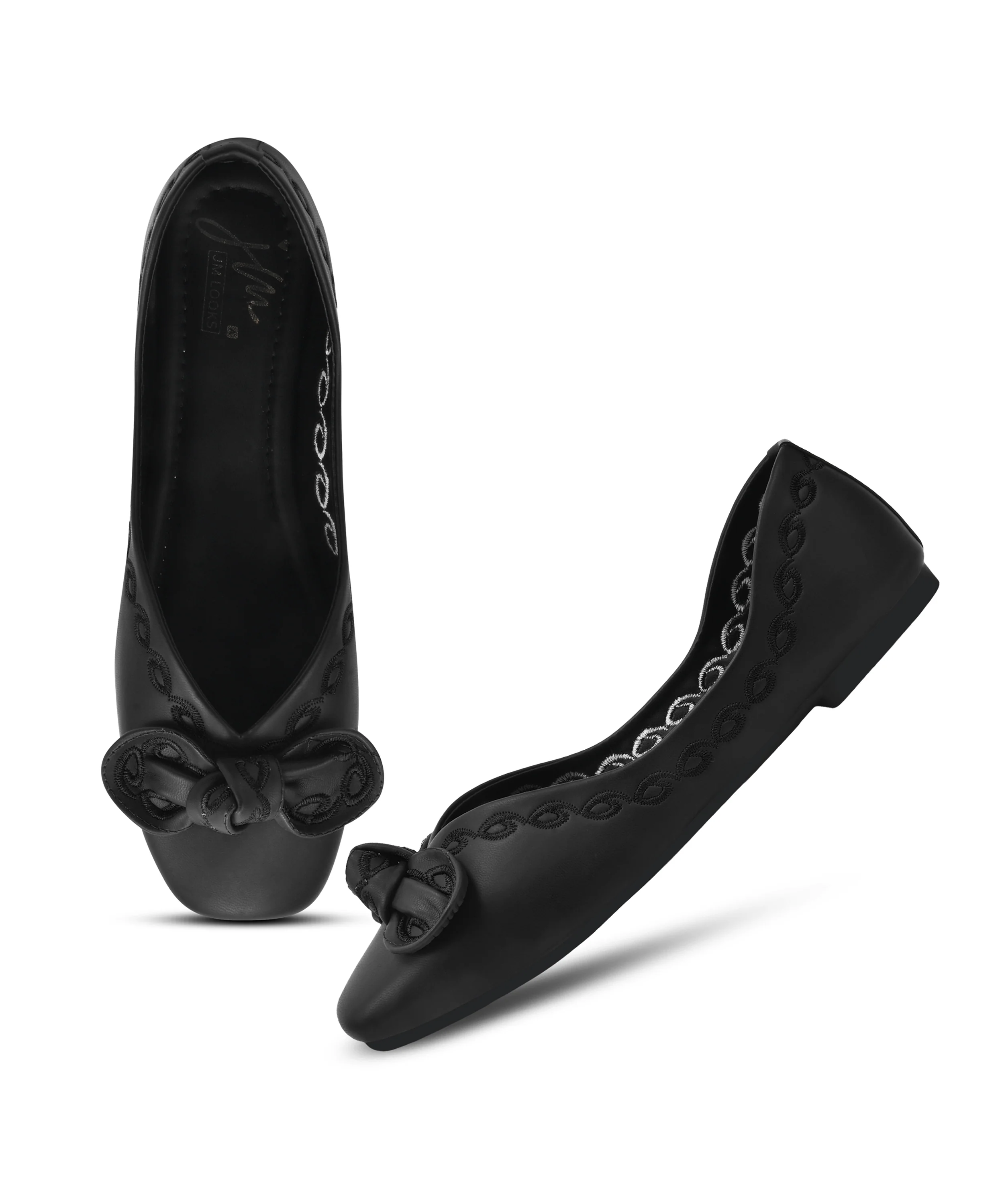 Closed-Toe Ballerina Flats with Bow Detail - Image 11