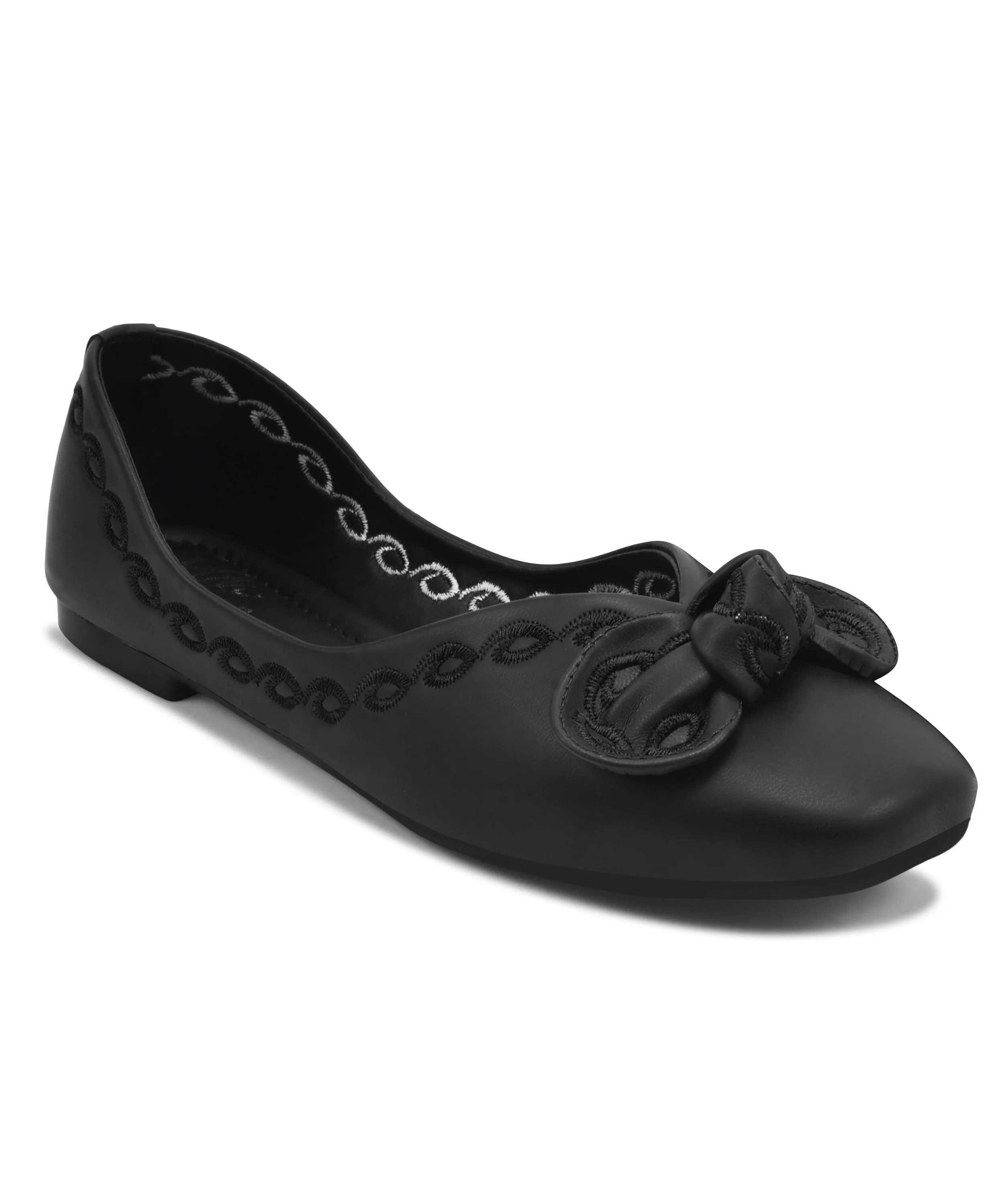 Closed-Toe Ballerina Flats with Bow Detail - Image 12