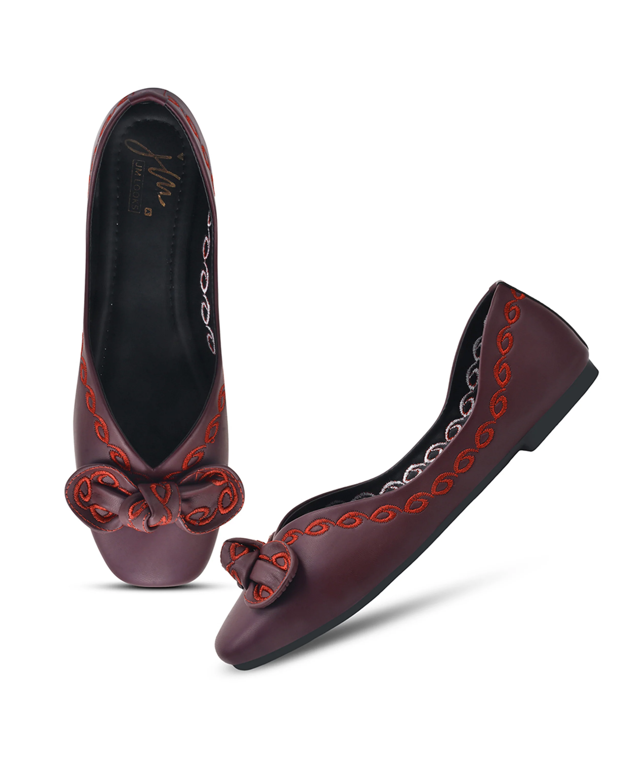 Closed-Toe Ballerina Flats with Bow Detail - Image 17
