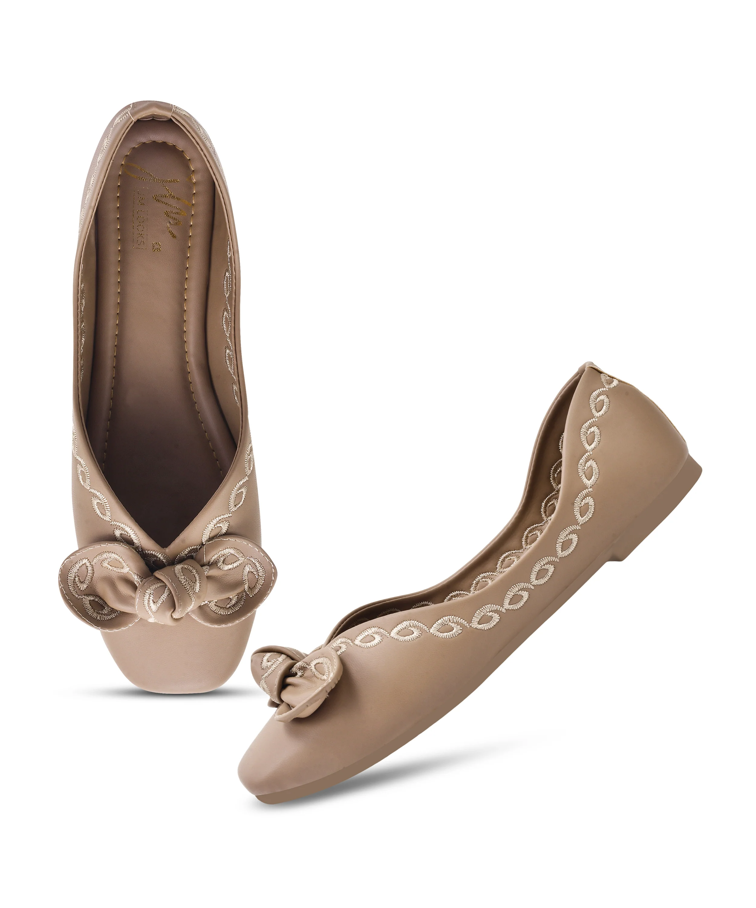 Closed-Toe Ballerina Flats with Bow Detail - Image 6