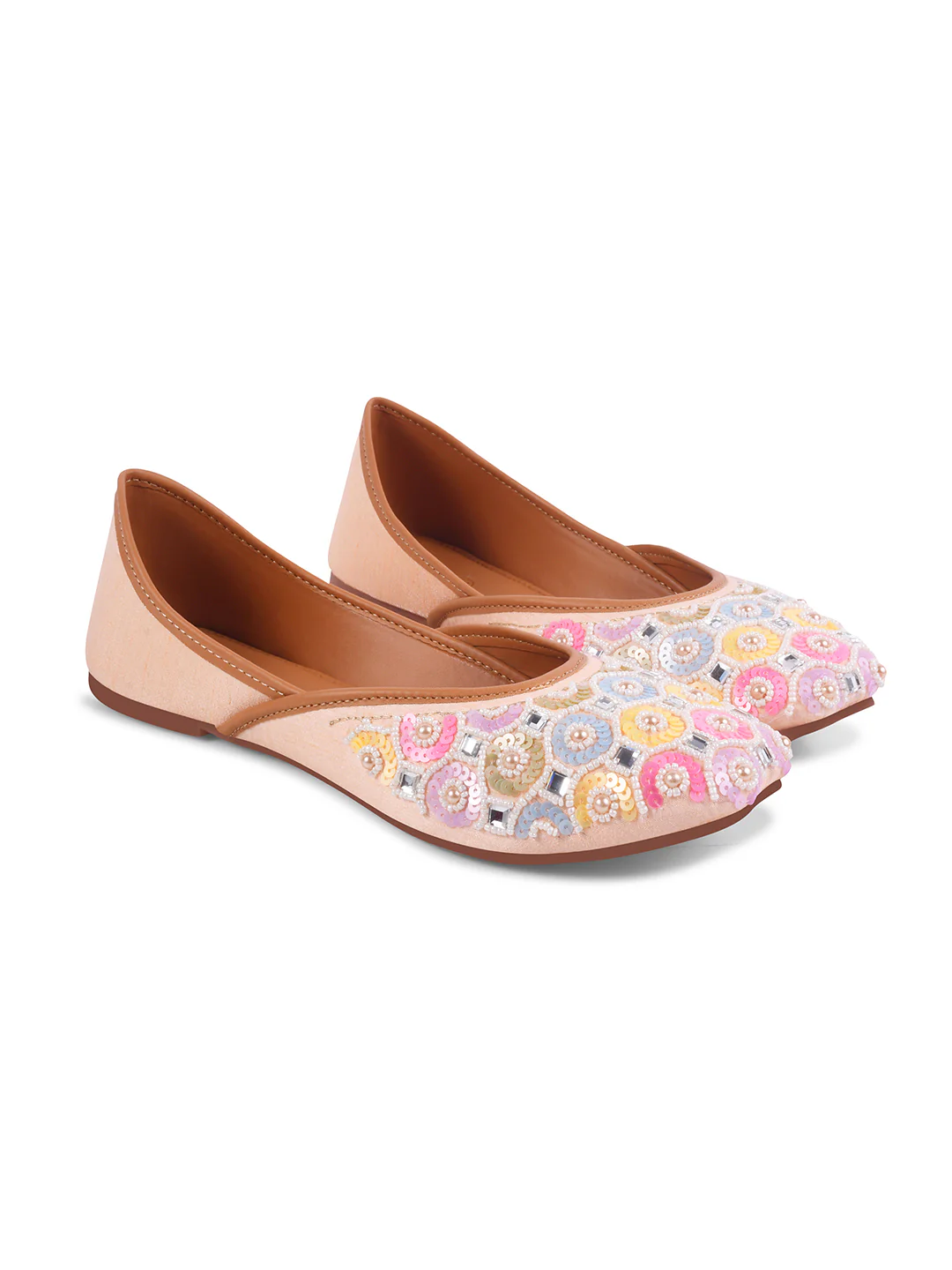Colorful Handcrafted Traditional Jutti Flats with Soft Sole - Image 11