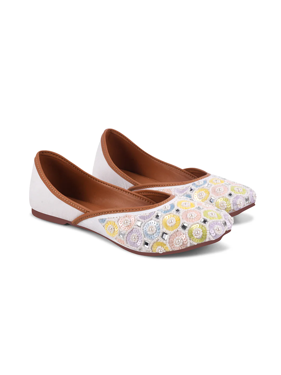 Colorful Handcrafted Traditional Jutti Flats with Soft Sole - Image 6
