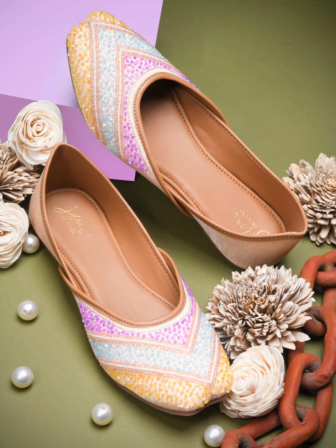 Colorful Jutti Flats with Cushioned Sole - Image 8