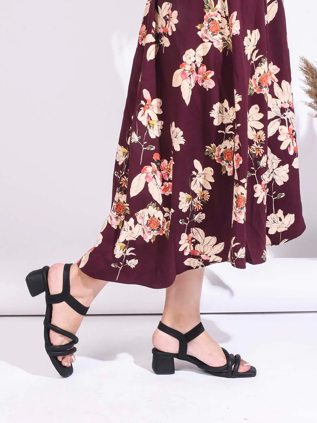 Jm Looks Women's Padded Ankle Strap Block Heel Sandals