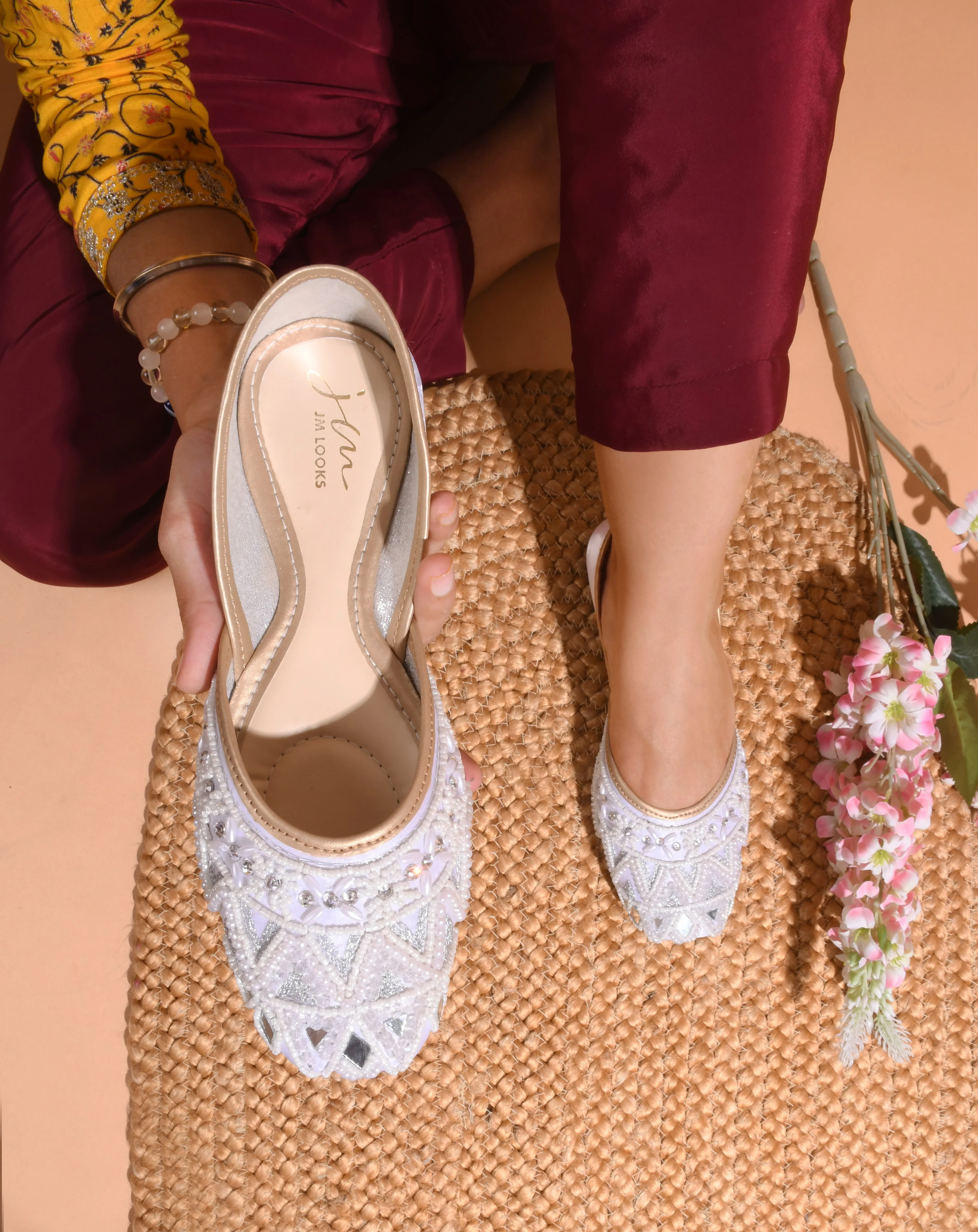 Jm Looks Embellished Traditional Juttis for Women - Image 16