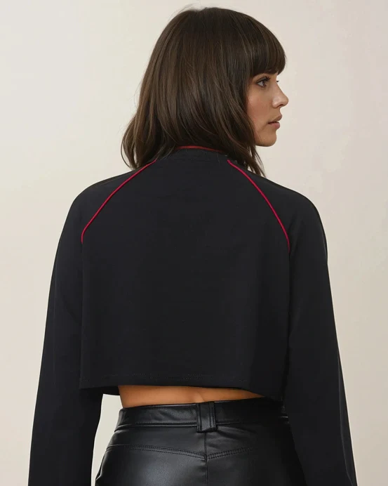 "Satan's Babe" Graphic Crop Sweatshirt - Image 3