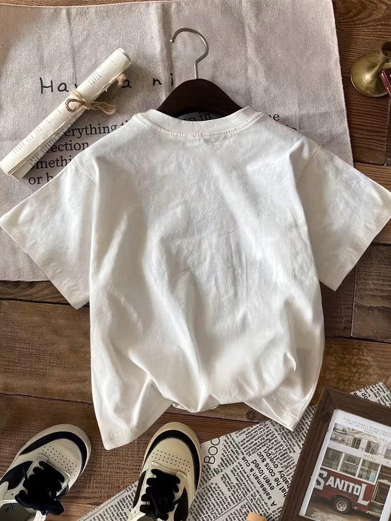 Crew Neck T-Shirt with Spider and Letter Print - Image 3