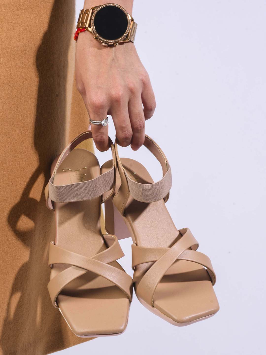 Jm Looks Women's Multi-Strap Sculpted Heel Sandals - Image 17