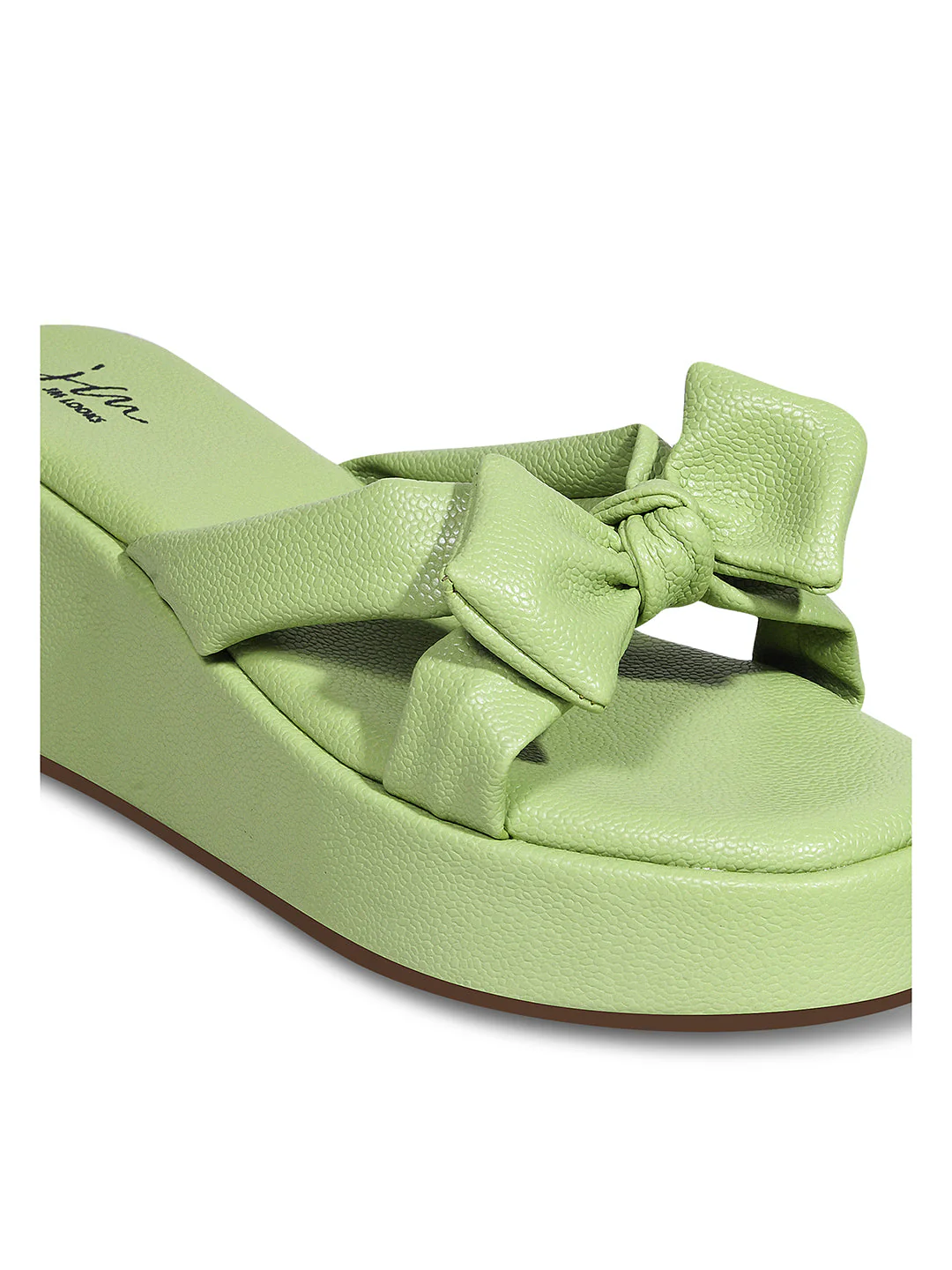 Jm Looks Chic Bow Platform Slides for Women & Girls - Image 12