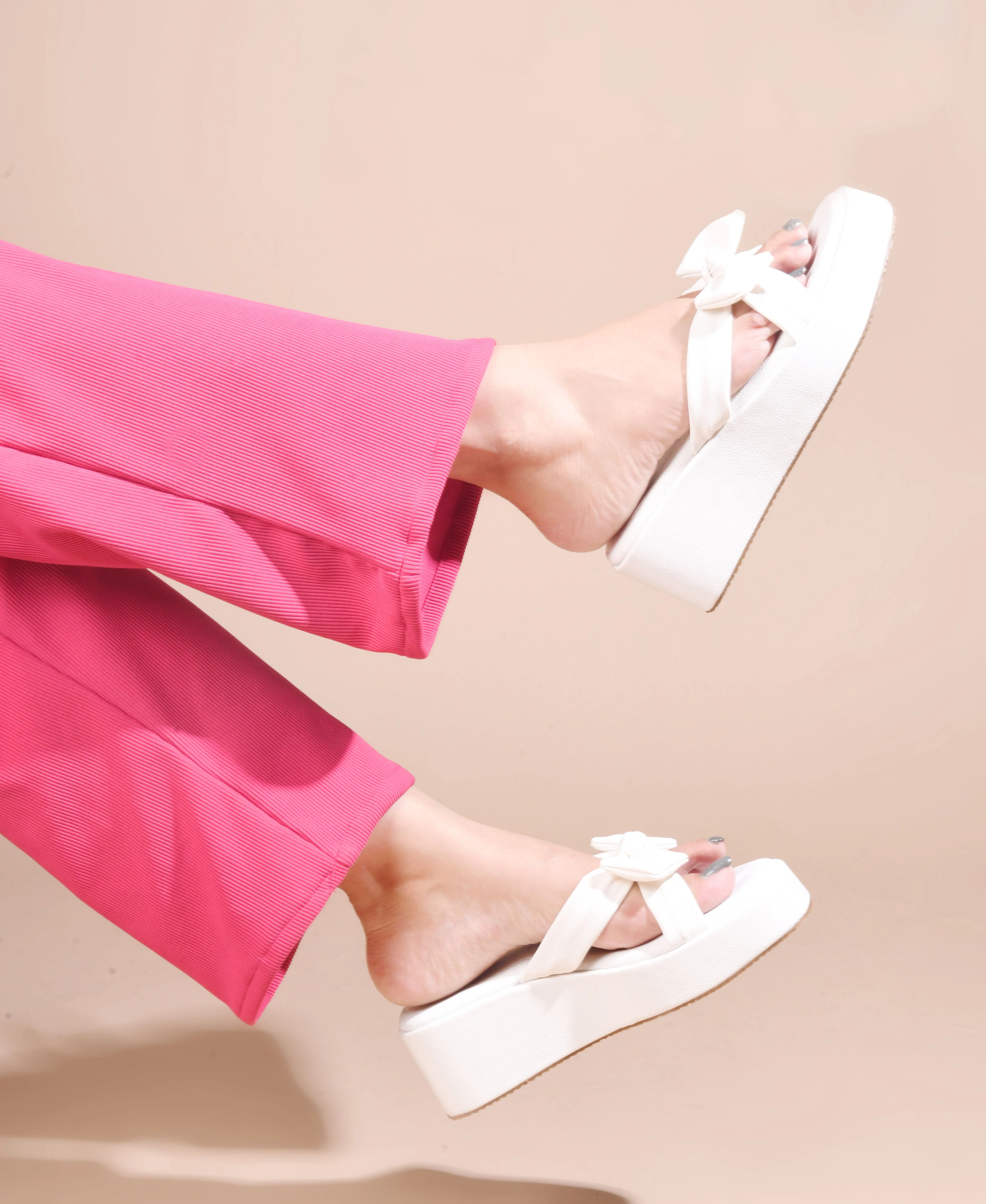 Jm Looks Chic Bow Platform Slides for Women & Girls - Image 21