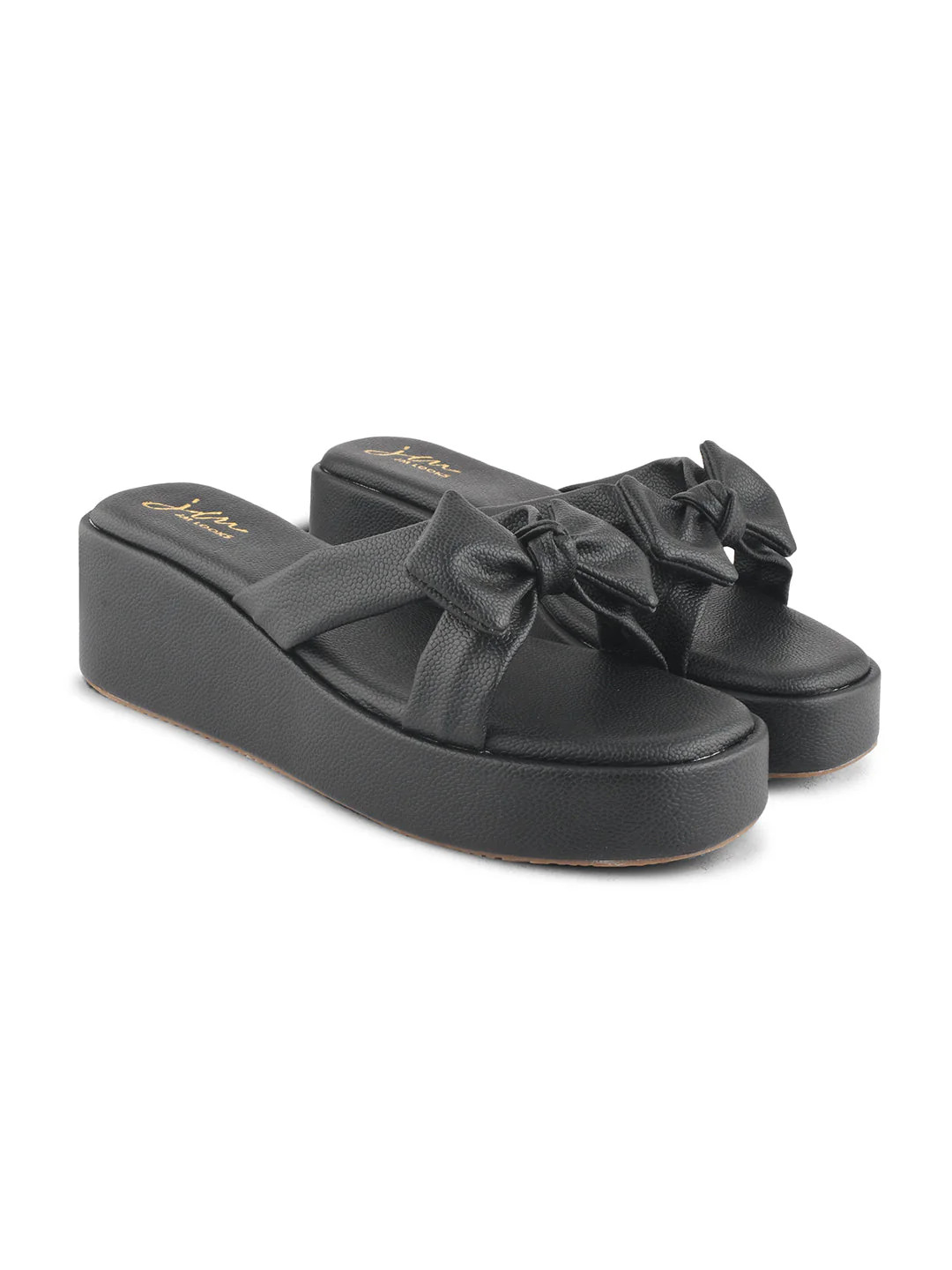 Jm Looks Chic Bow Platform Slides for Women & Girls - Image 6