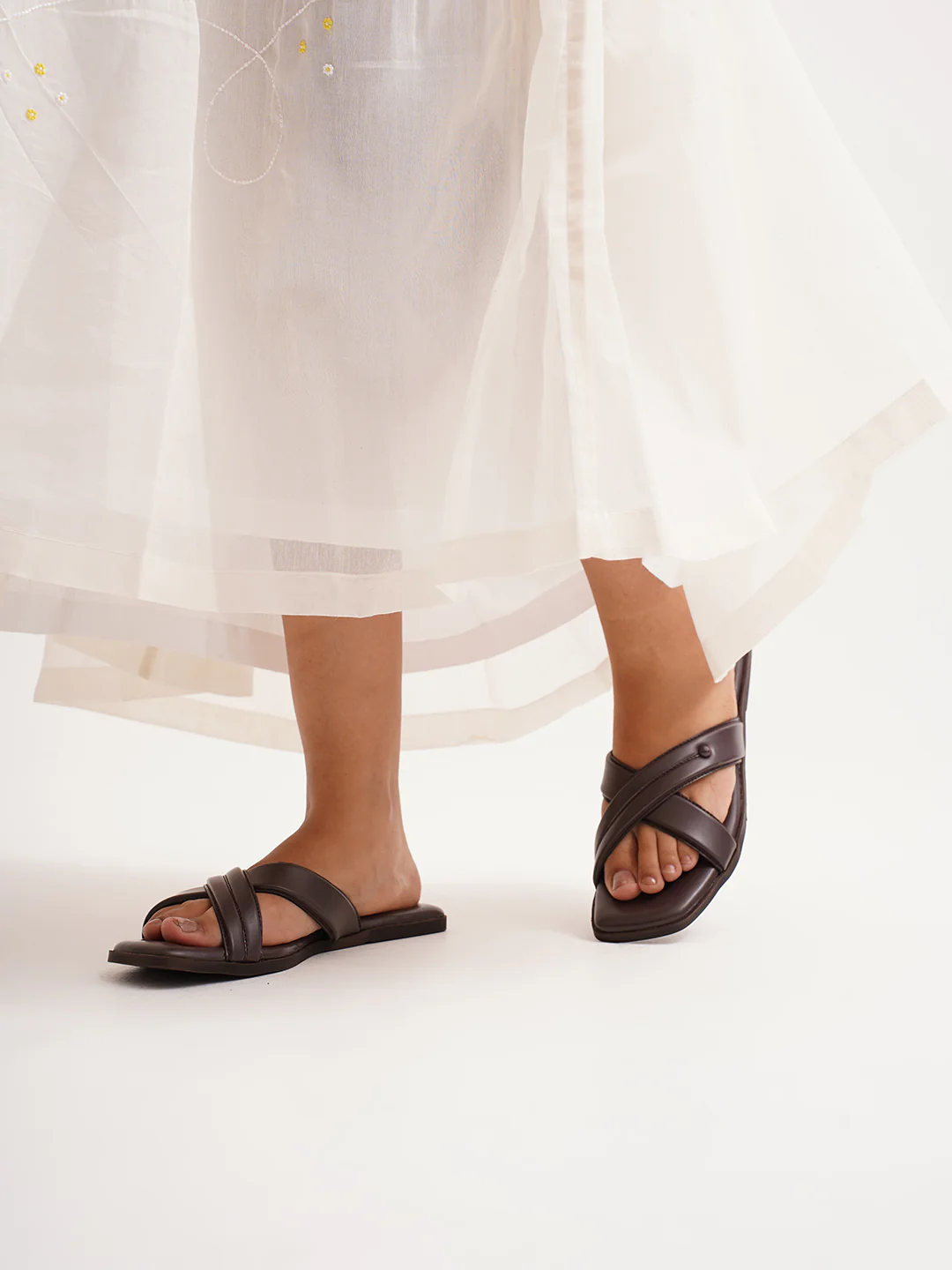 Cross Strap Flat Slides - Image 14
