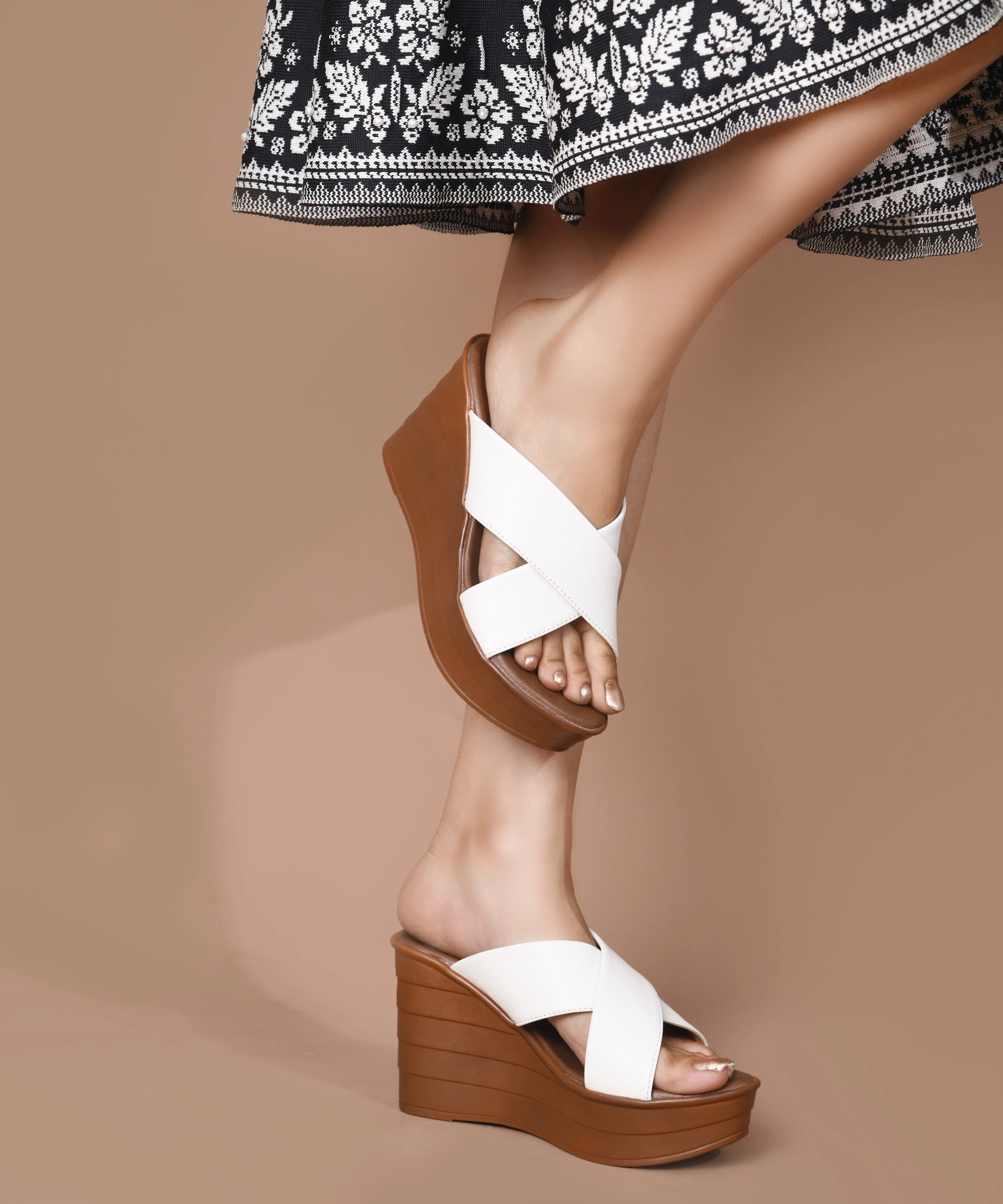 Cross-Strap Platform Wedge Slides - Image 15