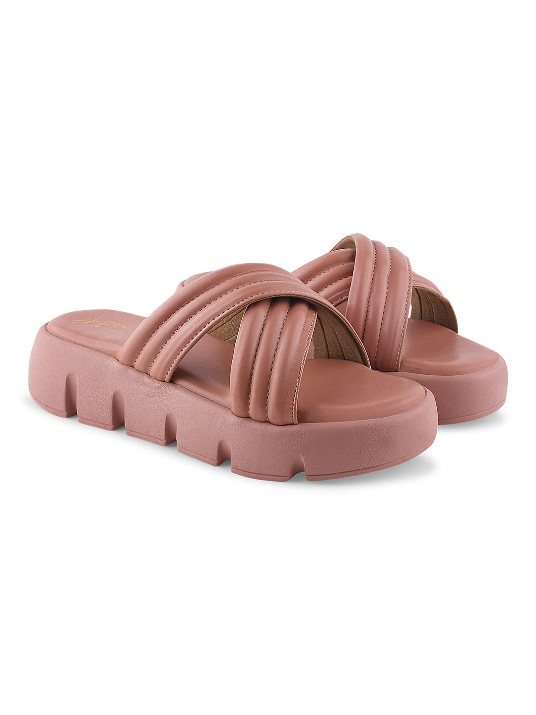 Jm Looks Padded Strap Platform Slides - Image 11