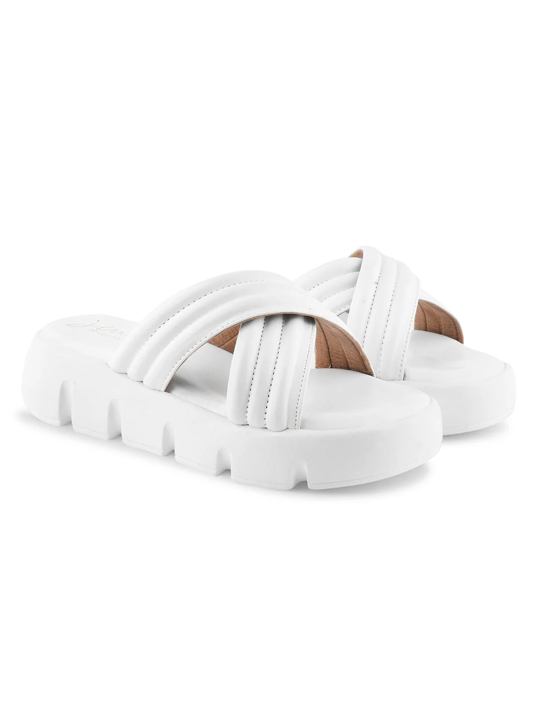 Jm Looks Padded Strap Platform Slides - Image 17