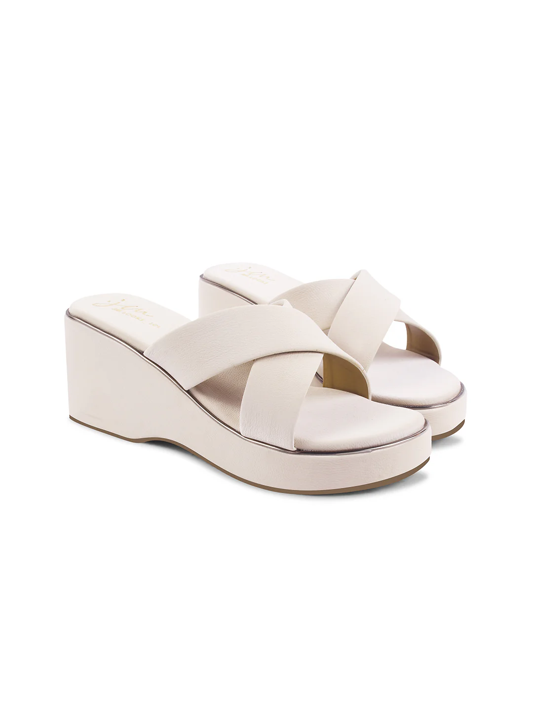 Cross-Strap Wedge Slides with Cushioned Sole - Image 11