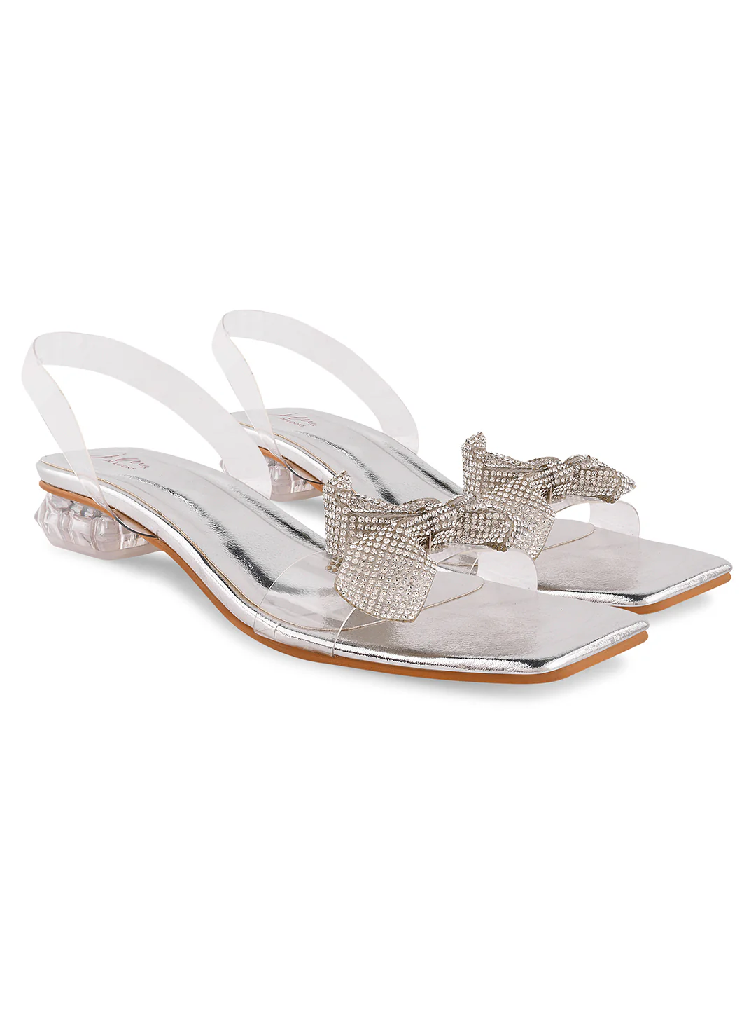 Jm Looks Women's Bow Embellished Clear Heels - Image 12