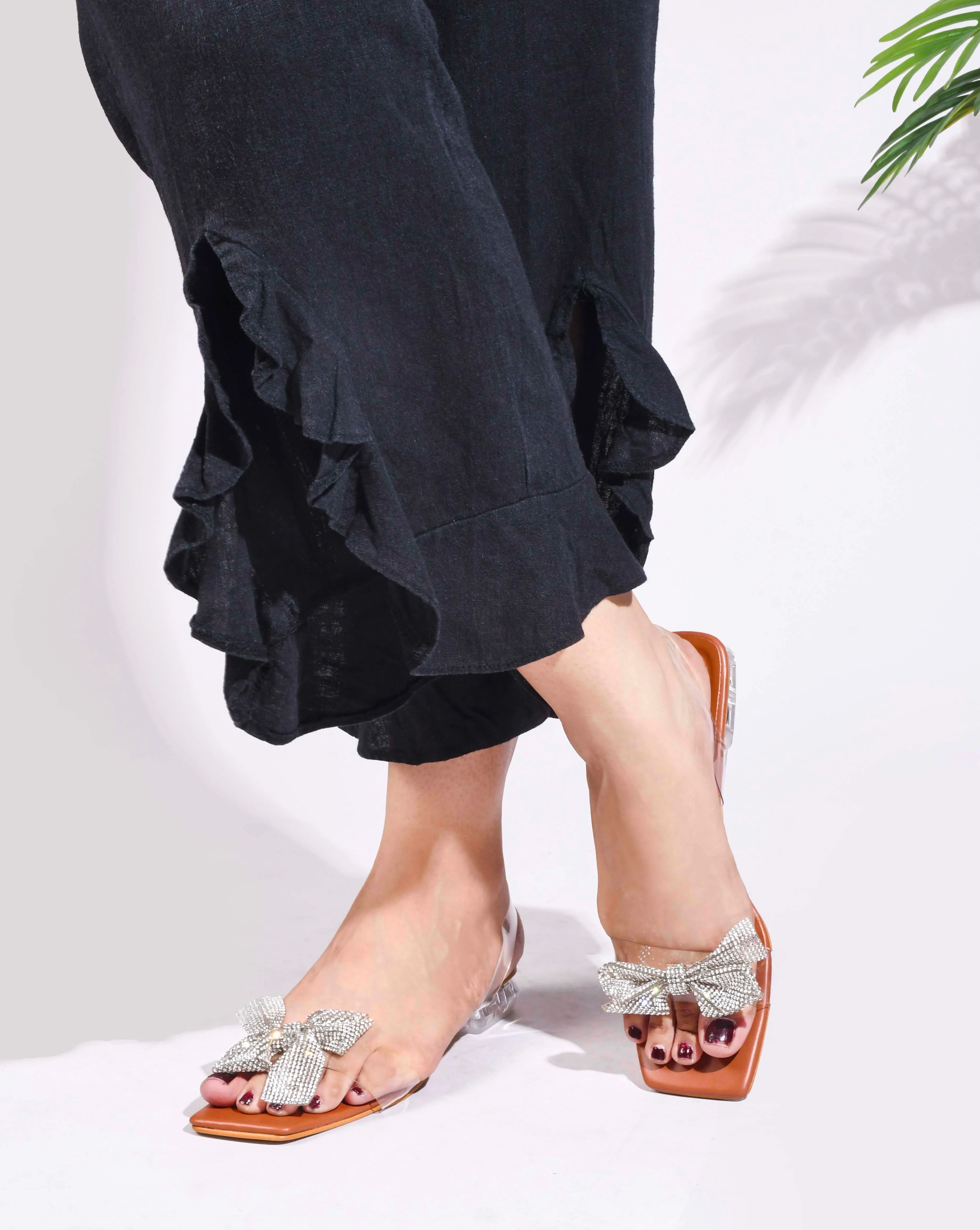 Jm Looks Women's Bow Embellished Clear Heels - Image 16