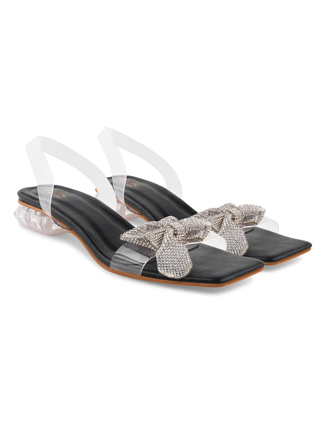 Jm Looks Women's Bow Embellished Clear Heels - Image 6