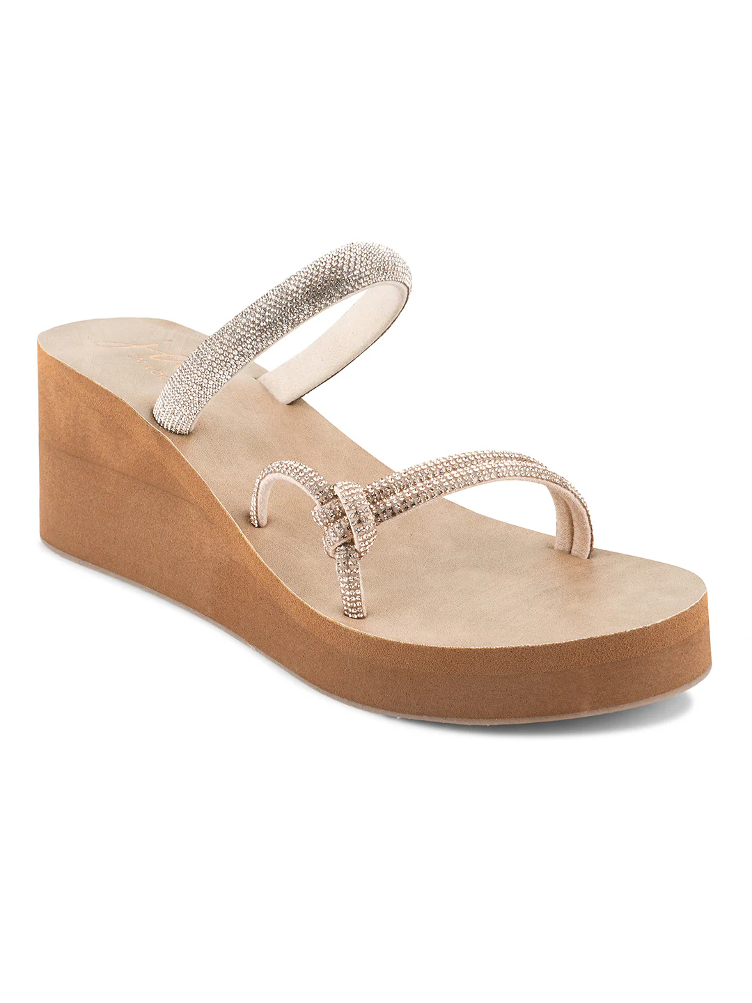 JM Looks Crystal Strap Wedge Sandals - Image 12