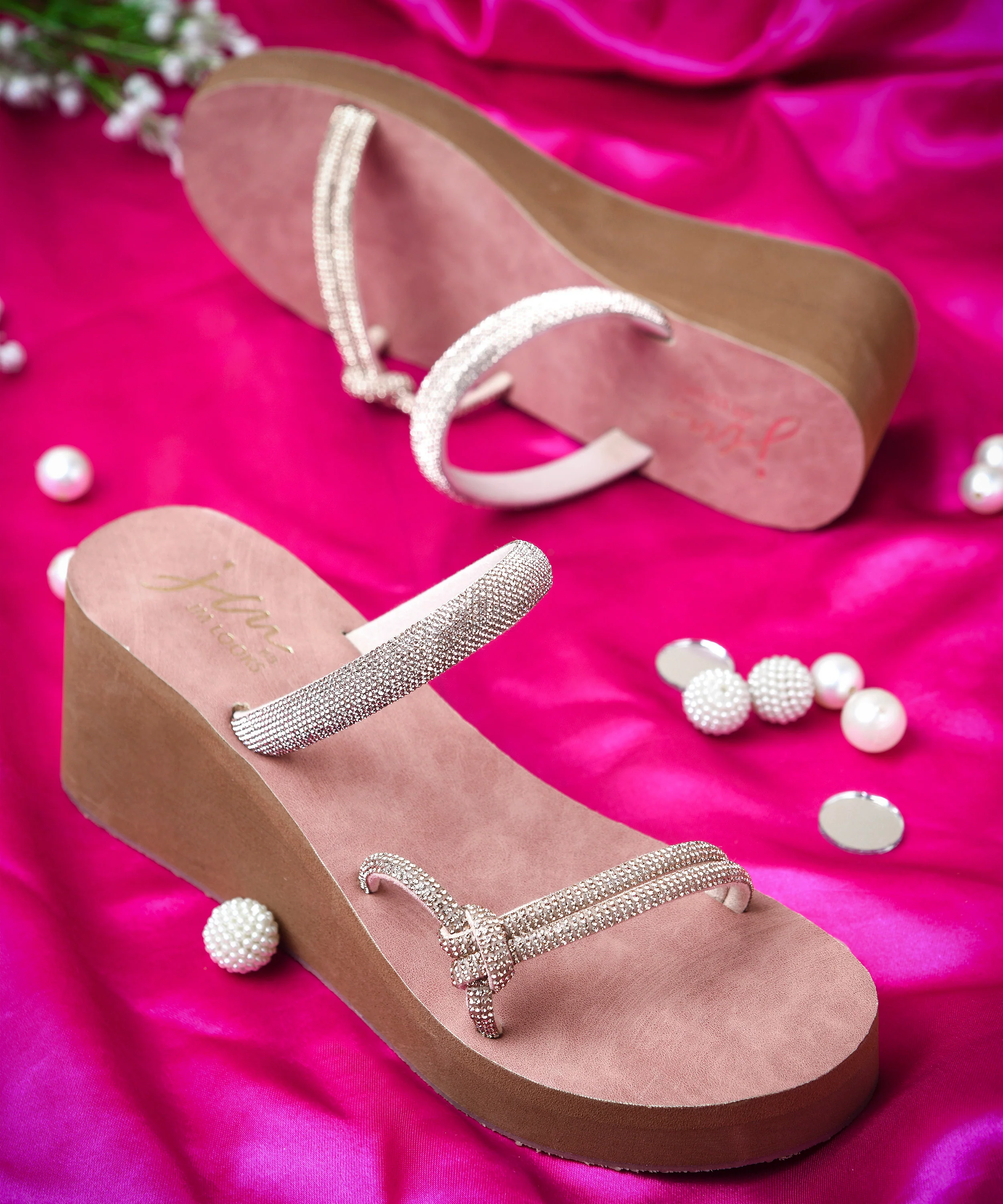 JM Looks Crystal Strap Wedge Sandals - Image 16