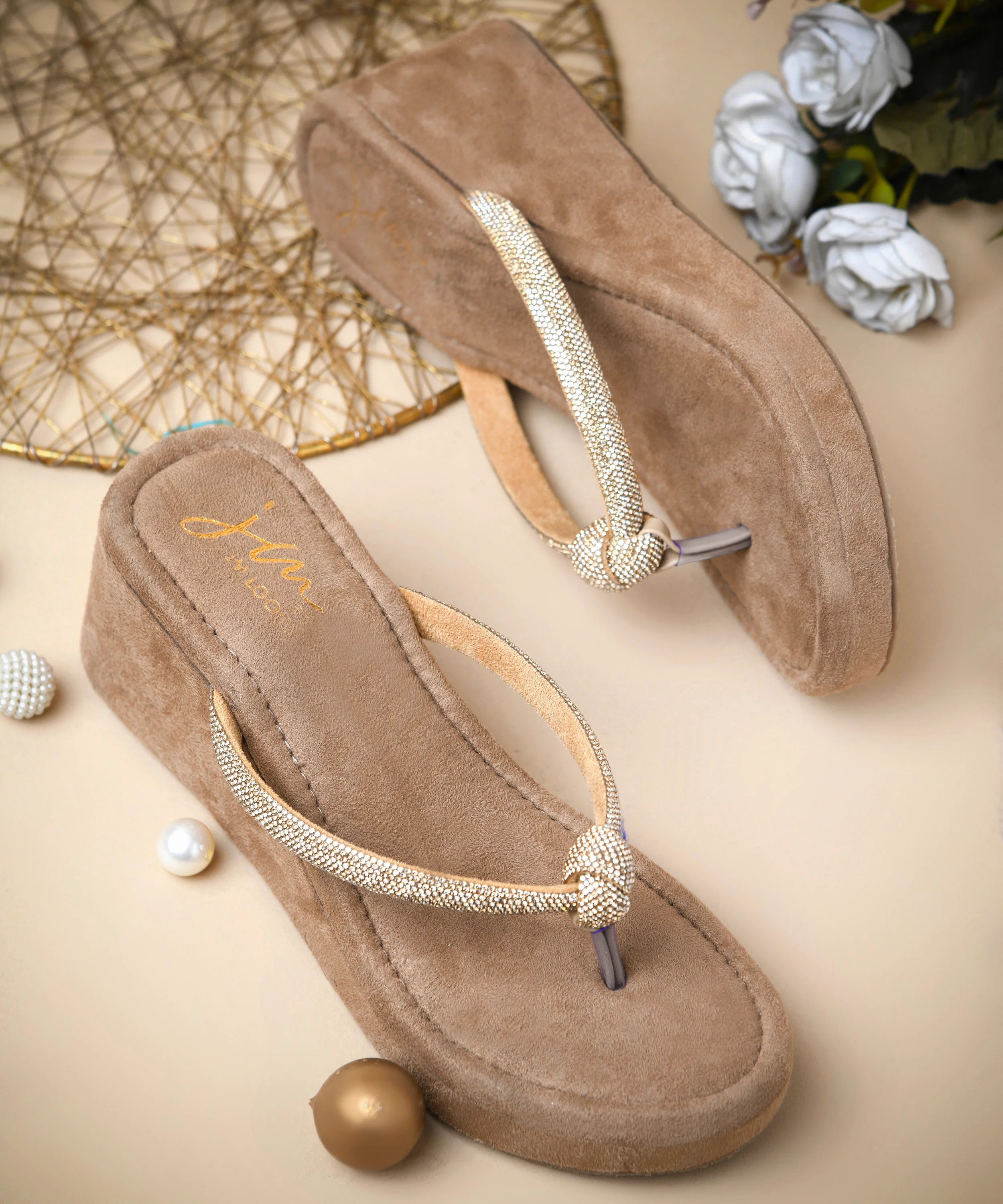 Designer Bling Wedge Sandals - Image 10