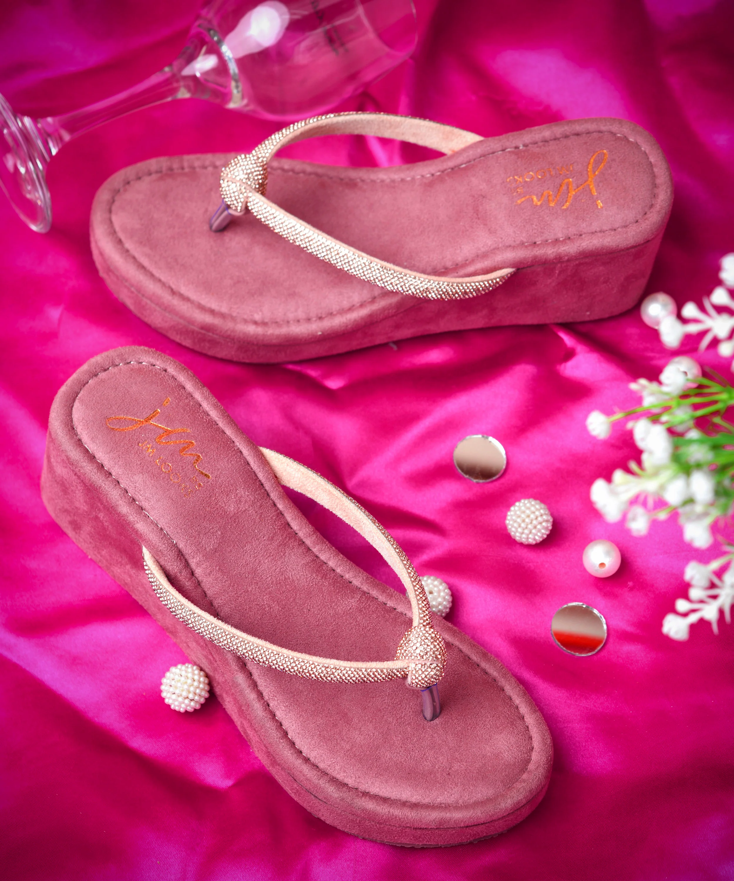 Designer Bling Wedge Sandals - Image 16