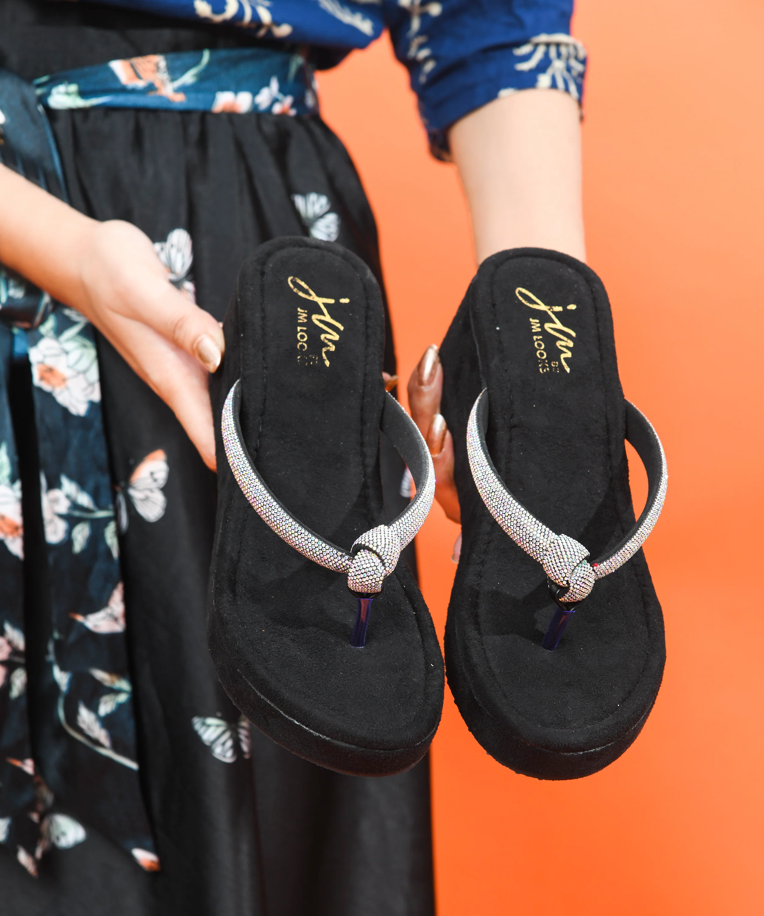 Designer Bling Wedge Sandals - Image 3